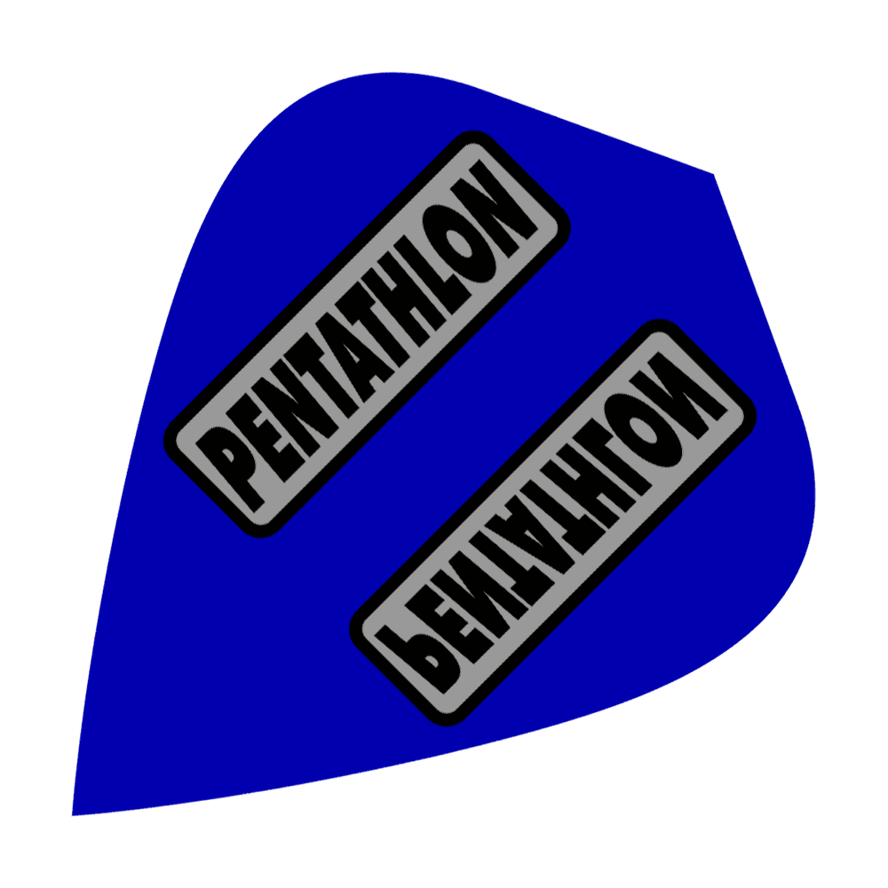 Pentathlon Kite Flights - Blauw Das Bild zeigt blaue Pentathlon Kite Flights. Sie werden als Zubehör für Dartpfeile verwendet.