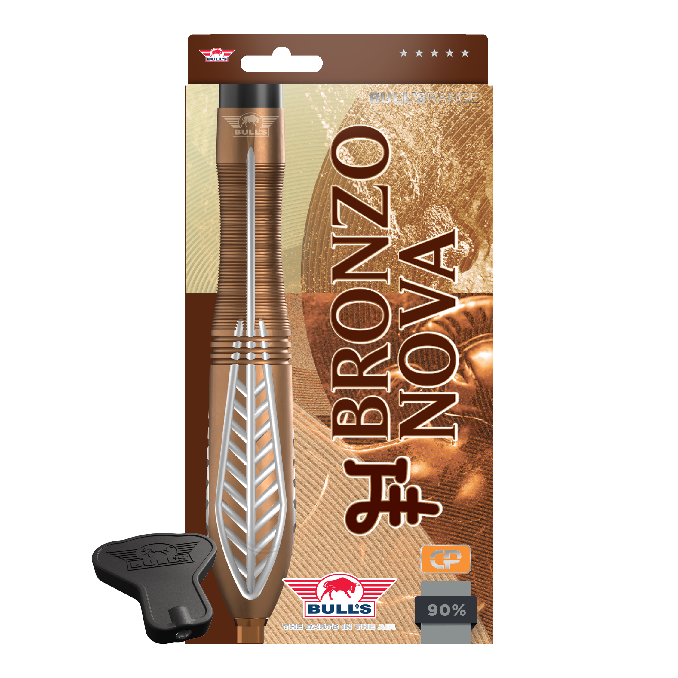 Bulls NL Bronzo Nova Convertible Point stalen dartpijlen Abgebildet sind Bulls NL Bronzo Nova Convertible Point Steeldarts. Das Set erlaubt verschiedene Wurftechniken.