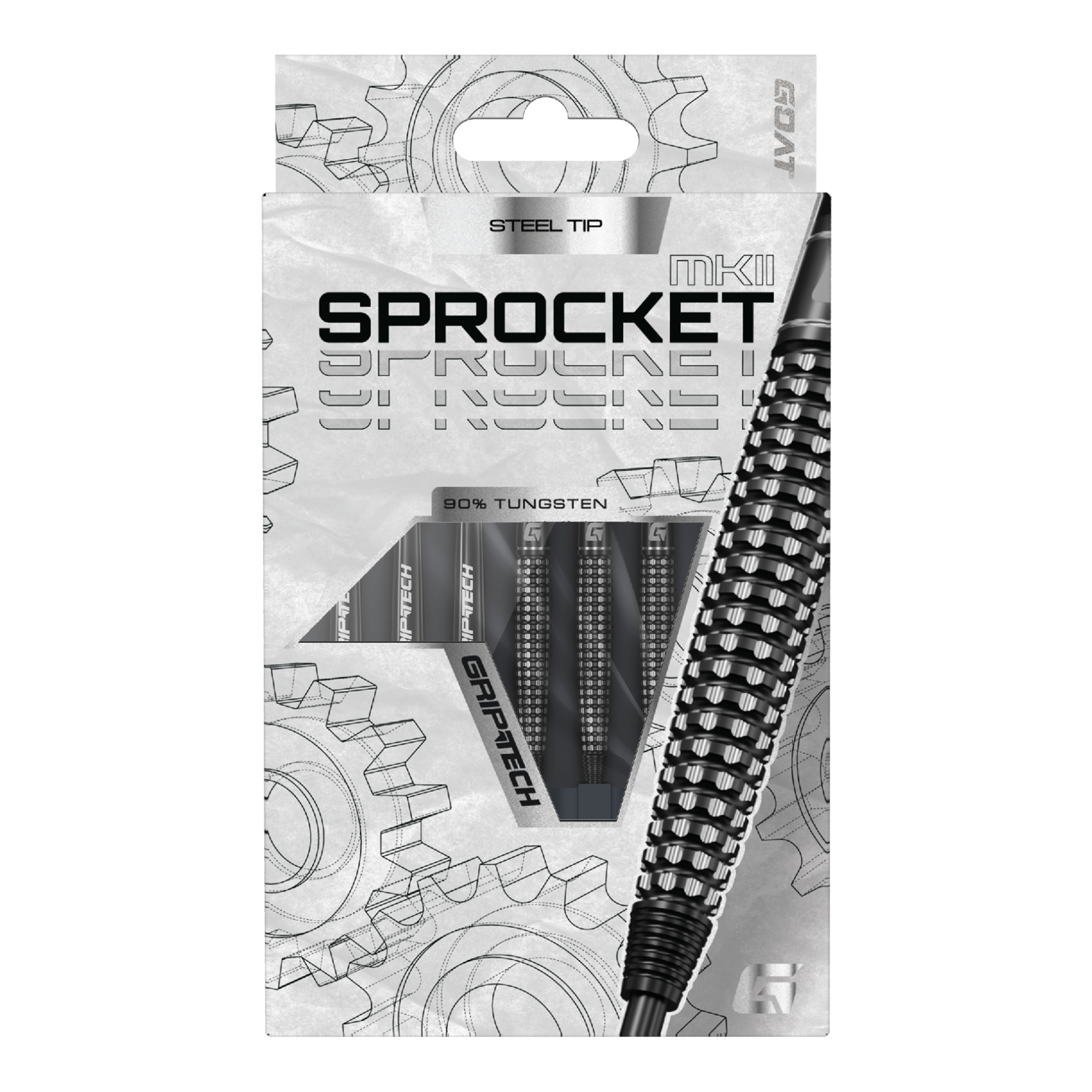 GOAT Sprocket MKII Torpedo Steeldarts sind auf diesem Bild dargestellt. Sie zeichnen sich durch ihre besondere Form und Verarbeitung aus.