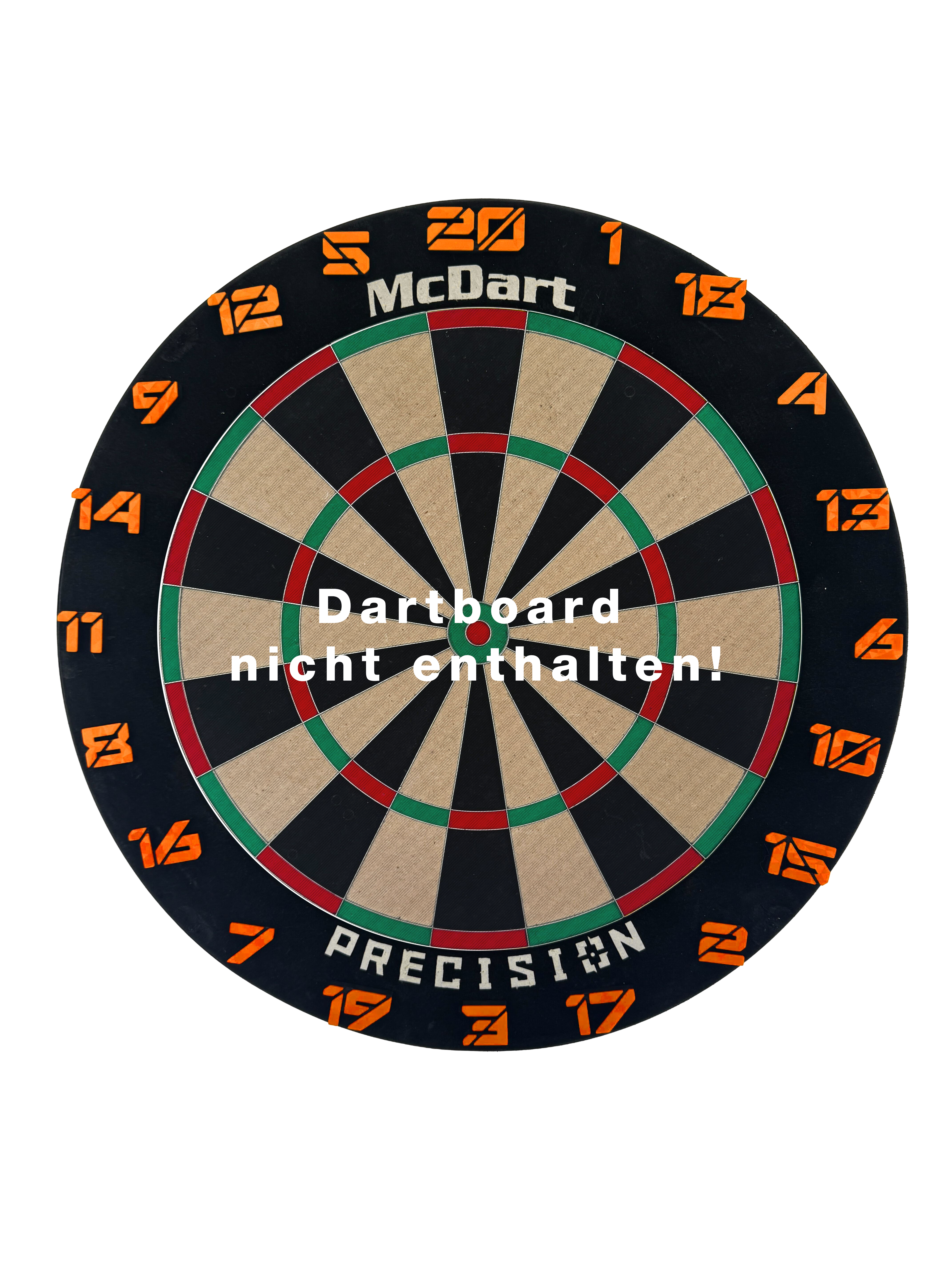 McDart Dartbord Nummerringen / Nummerring Cyber Abgebildet ist ein Produkt mit dem Namen Cyber Orange Board. Das Bild zeigt keine weiteren spezifischen Details zum Produkt.