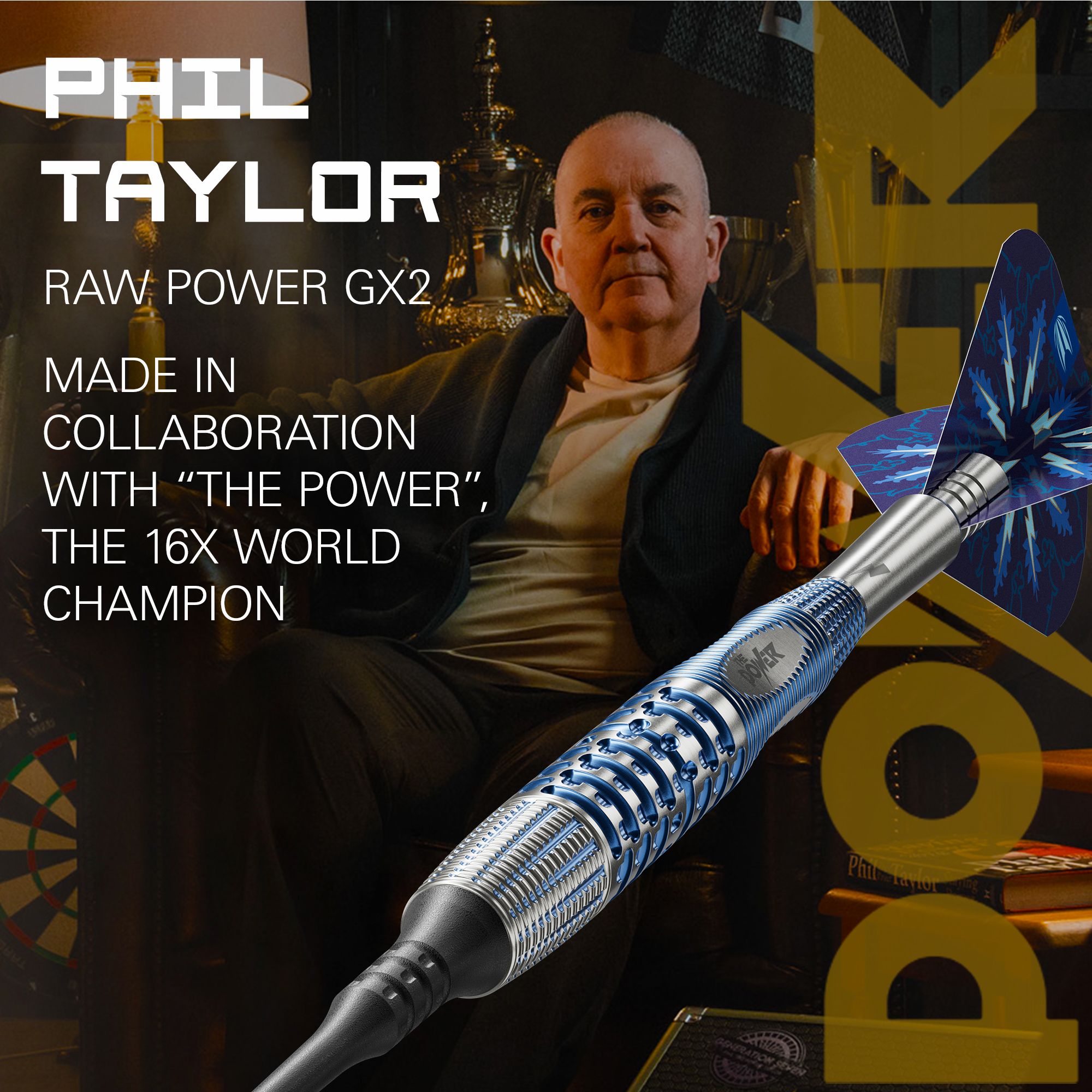 Dieses Bild zeigt die Target Phil Taylor Gx2 Softdarts. Die Darts sind für das Softdart-Spiel geeignet.