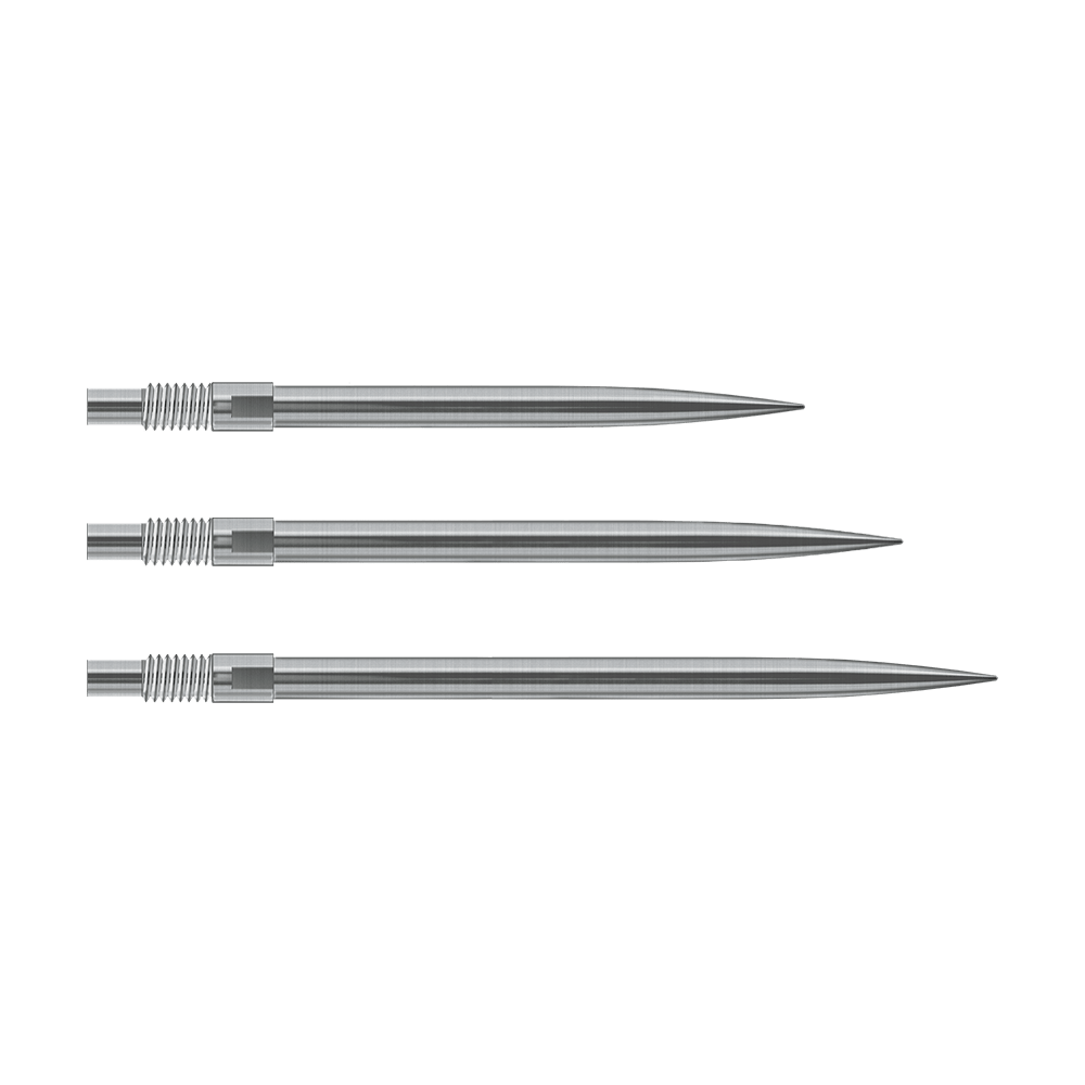 Harrows Quick Point Dartpunten - Zilver Das Bild zeigt silberne Harrows Quick Point Dartspitzen. Sie sind für Dartspieler zum einfachen Wechsel der Spitzen gedacht.