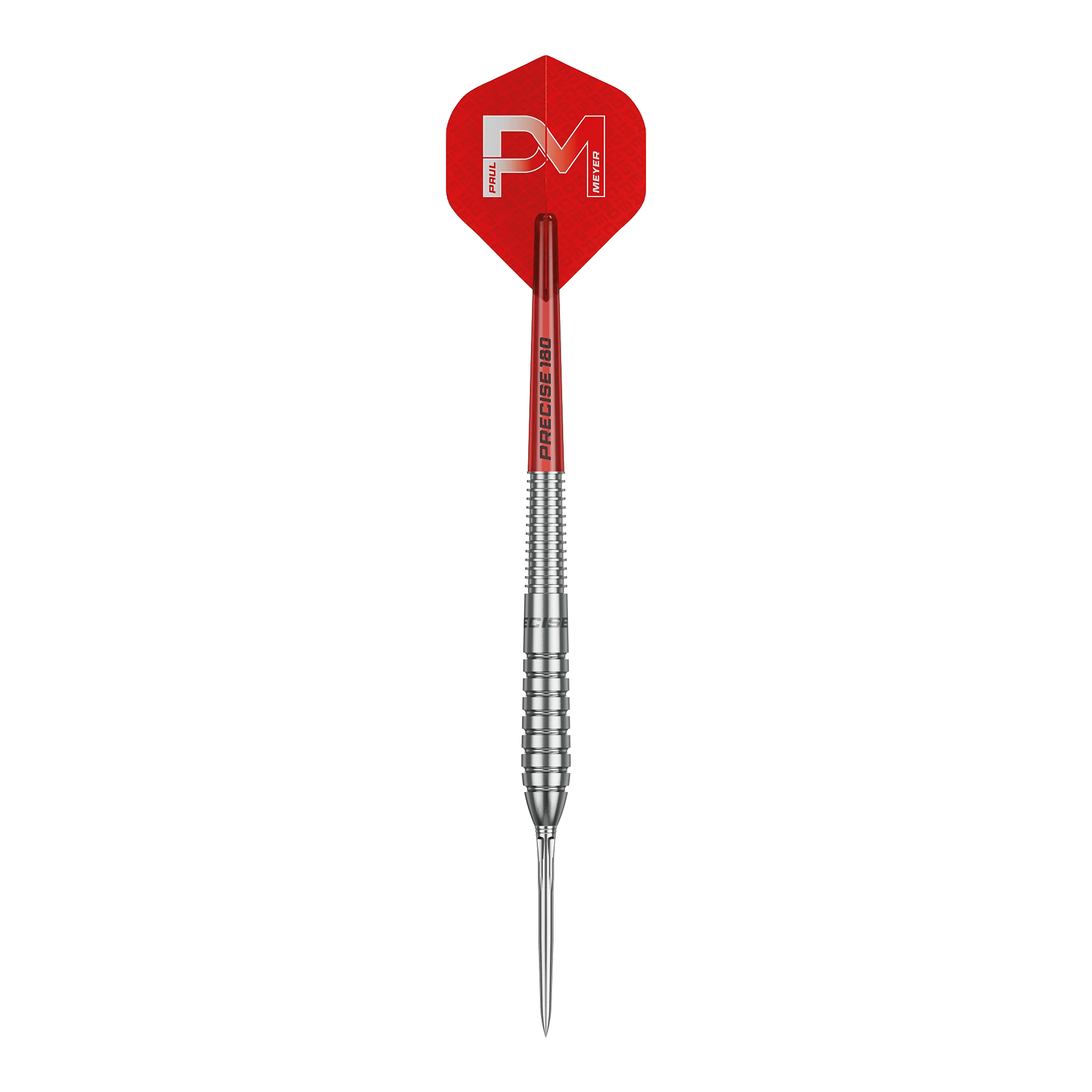 Precise 180 Paul Meyer Version 1 stalen dartpijlen Abbildung der Precise 180 Paul Meyer Version 1 Steeldarts. Diese Darts sind für präzises Werfen konzipiert.