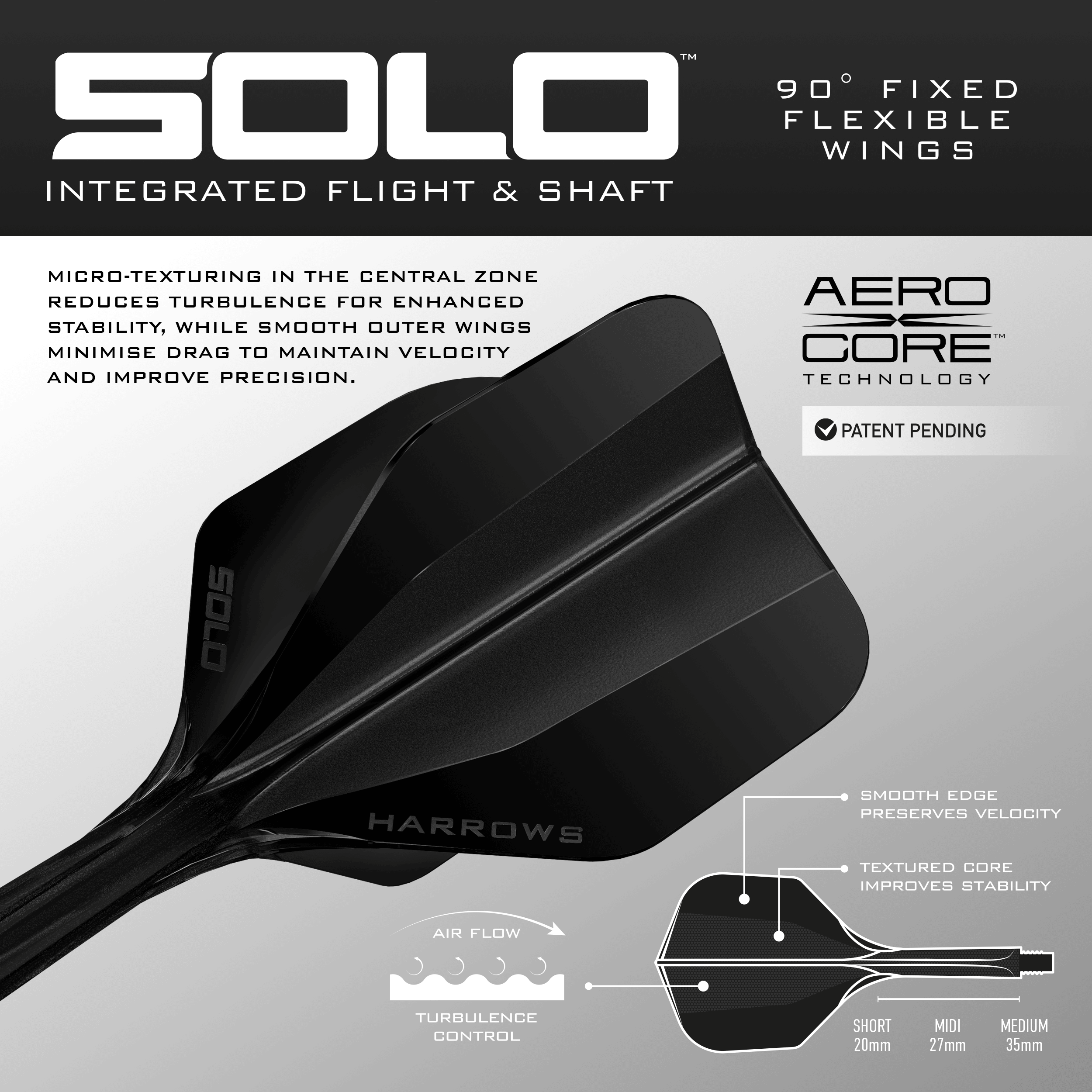 Harrows Solo No6 Flight Shaft System - Zwart Dieses Bild zeigt das Harrows Solo No6 Flight-Shaft-System in Schwarz. Das Produkt ist aus einer anderen Position dargestellt.