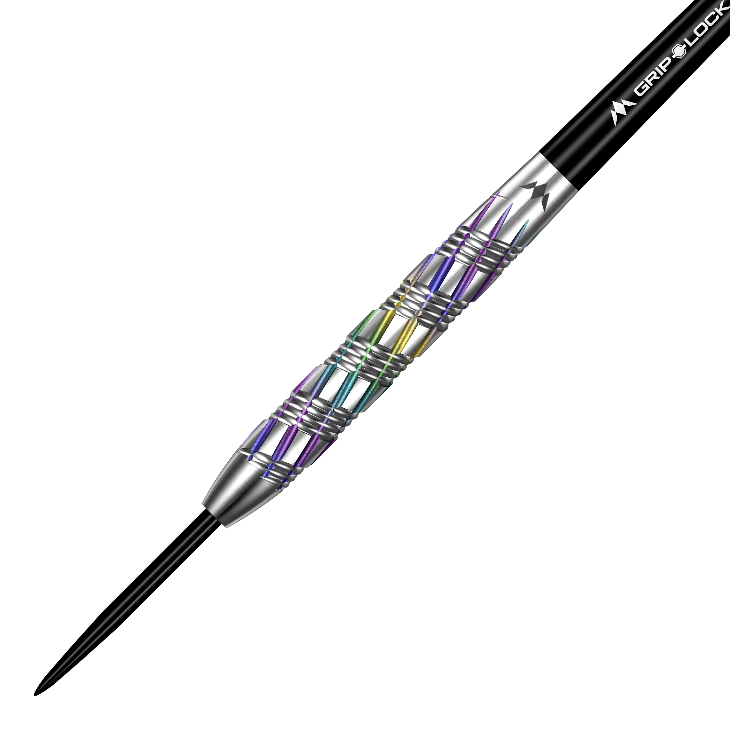 Mission Shuriken stalen pijlen Mission Shuriken Steeldarts sind präzise gefertigte Steeldarts. Das Bild zeigt die spezielle Form und das Design dieses Pfeils.