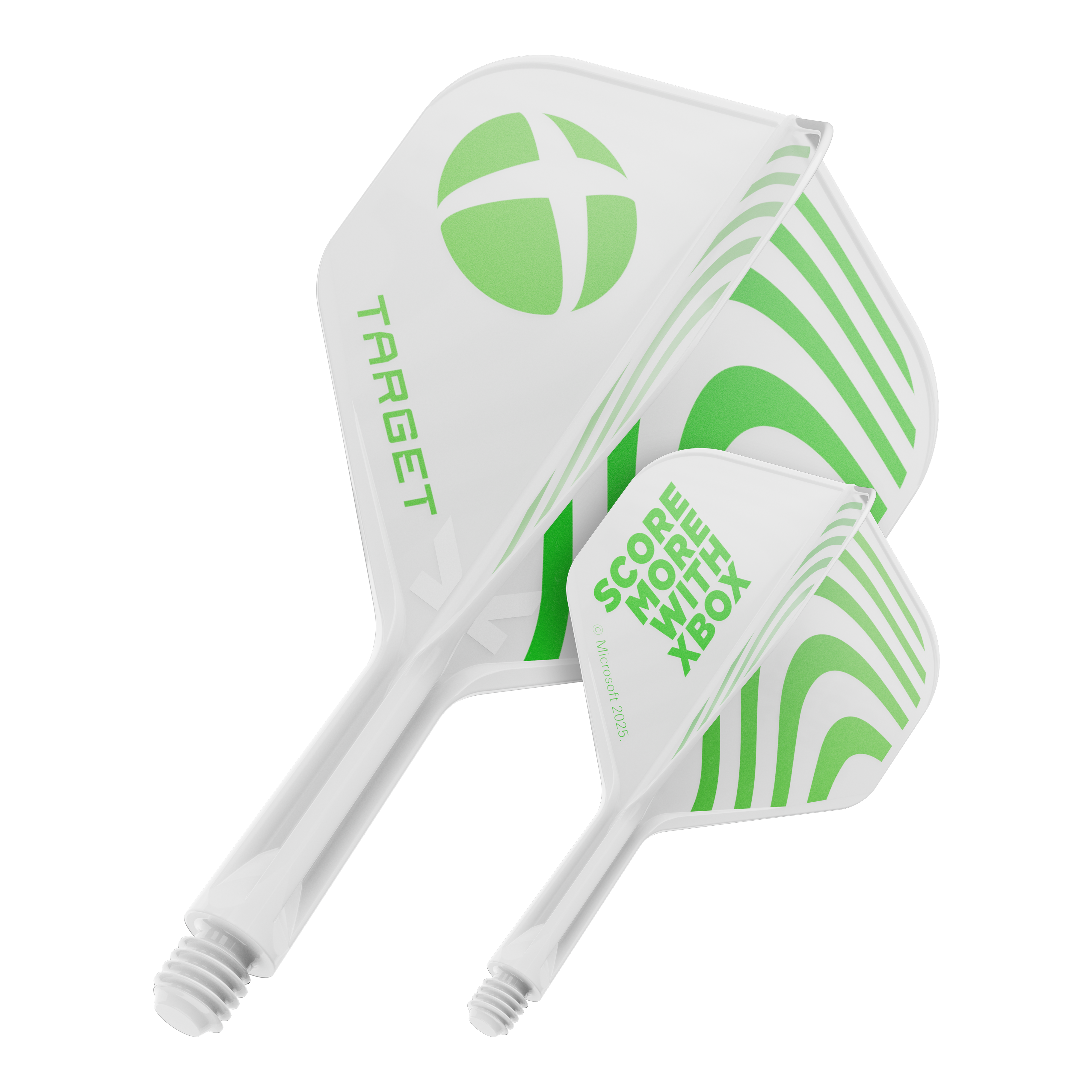 Target Xbox K-Flex No2 standaard flight controllers - wit Das Bild zeigt ein Dart Flight mit dem Dateinamen 410610_Target_Xbox_KFlex_No2_Standard_Flights_19mm_1. Es handelt sich um ein Standard Dart Flight.