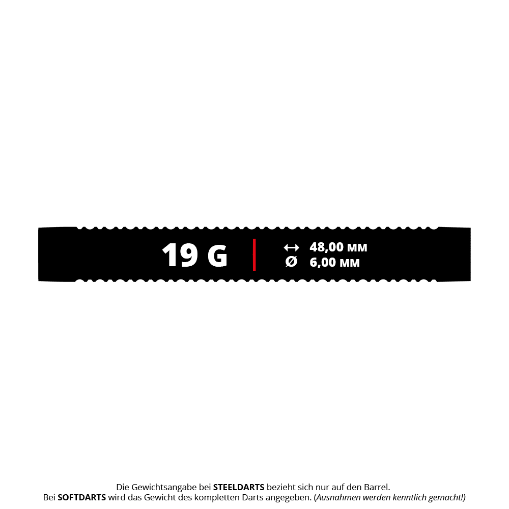Mission Kaleidos softdarts - 19 g Das Bild zeigt die Mission Kaleidos Softdarts mit 19 Gramm Gewicht. Die Softdarts werden aus einer nahen Perspektive präsentiert.