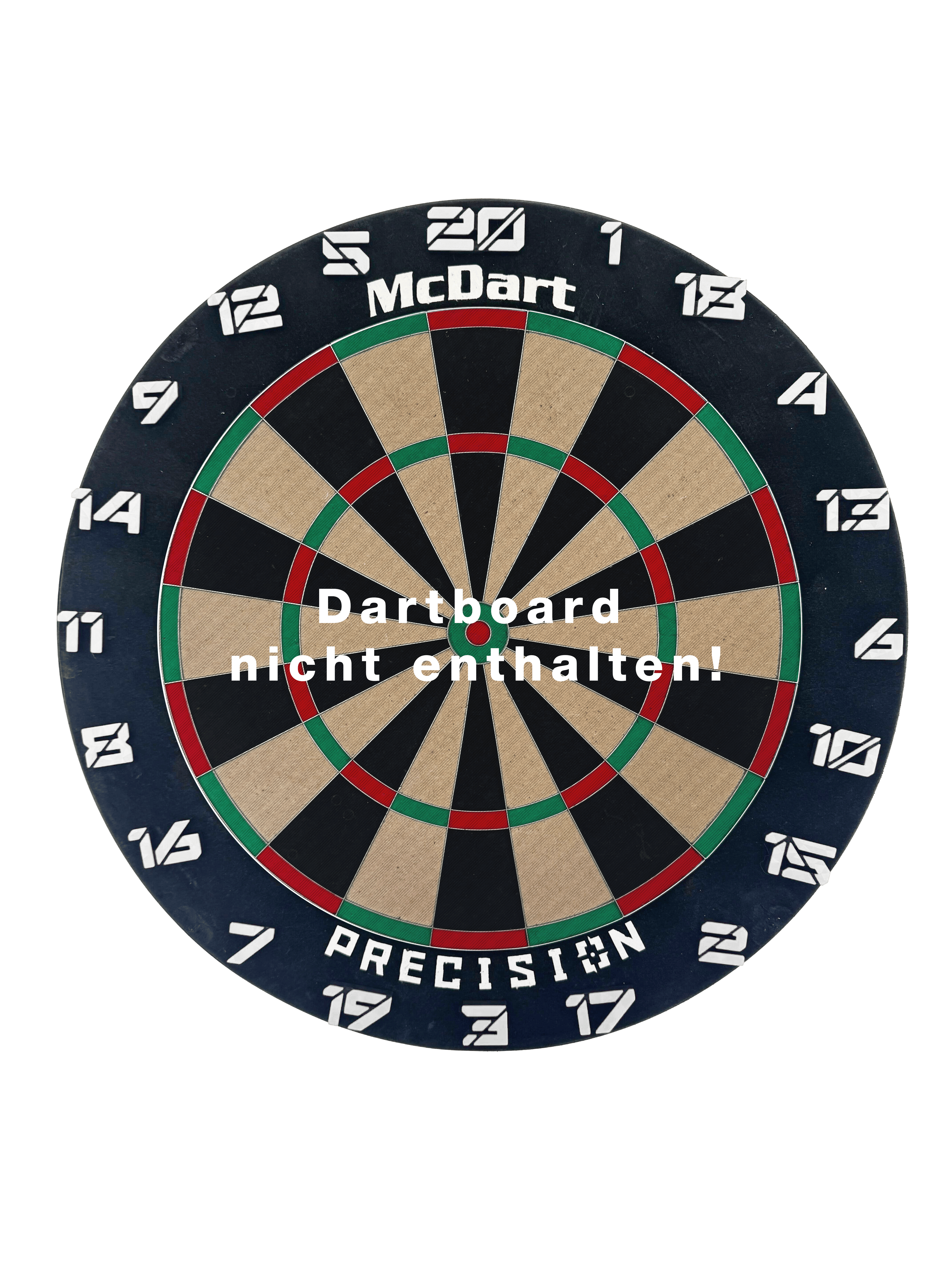 McDart Dartbord Nummerringen / Nummerring Cyber Das Bild zeigt ein Objekt mit dem Dateinamen 'Cyber wei Board'. Das Objekt befindet sich auf einem Brett und ist weiß.