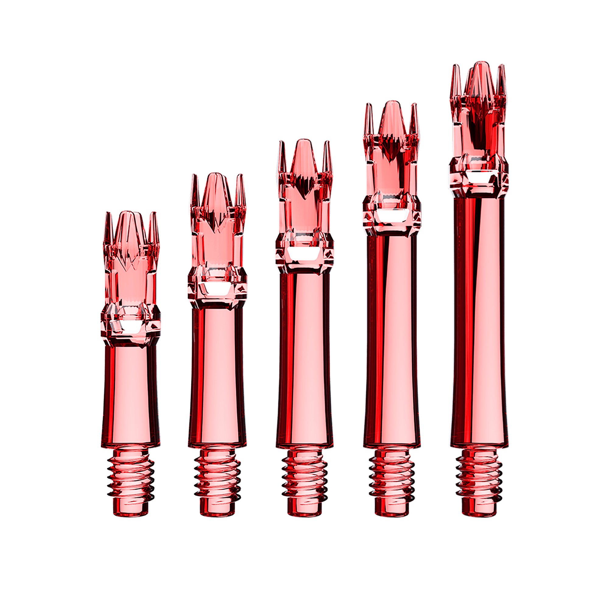 L-Style L-System vervangingsschachten - Helderrood Hier sieht man die L-Style L-System Ersatzshafts in der Farbe Clear Red. Es handelt sich um rote Ersatzschäfte für Dartpfeile.