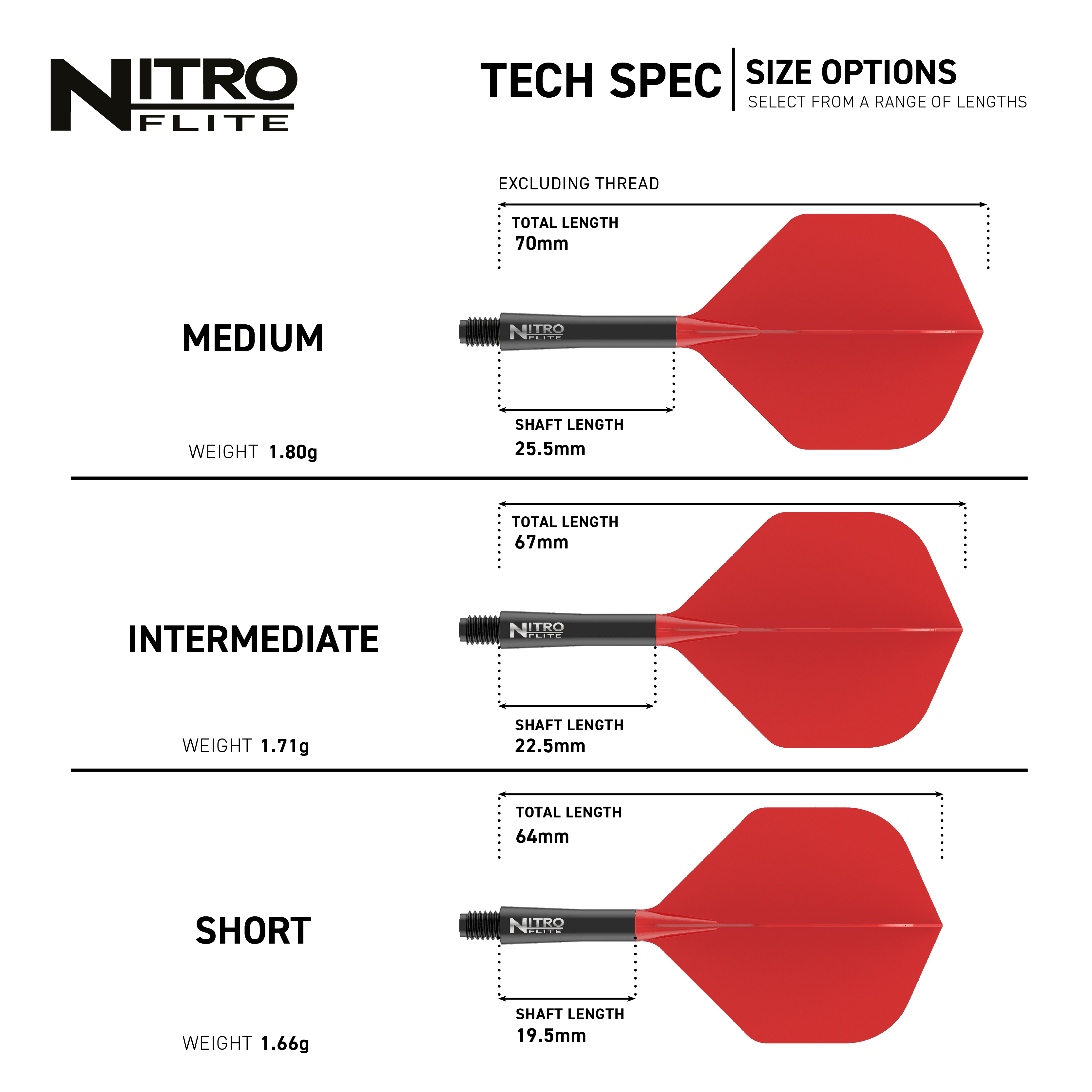 Red Dragon Nitroflite - Zwarte Schacht Rode No2 Vluchten Red Dragon Nitroflite - Black Shaft Red No2 Flights werden gezeigt. Es handelt sich um schwarze und rote Dart-Flights.