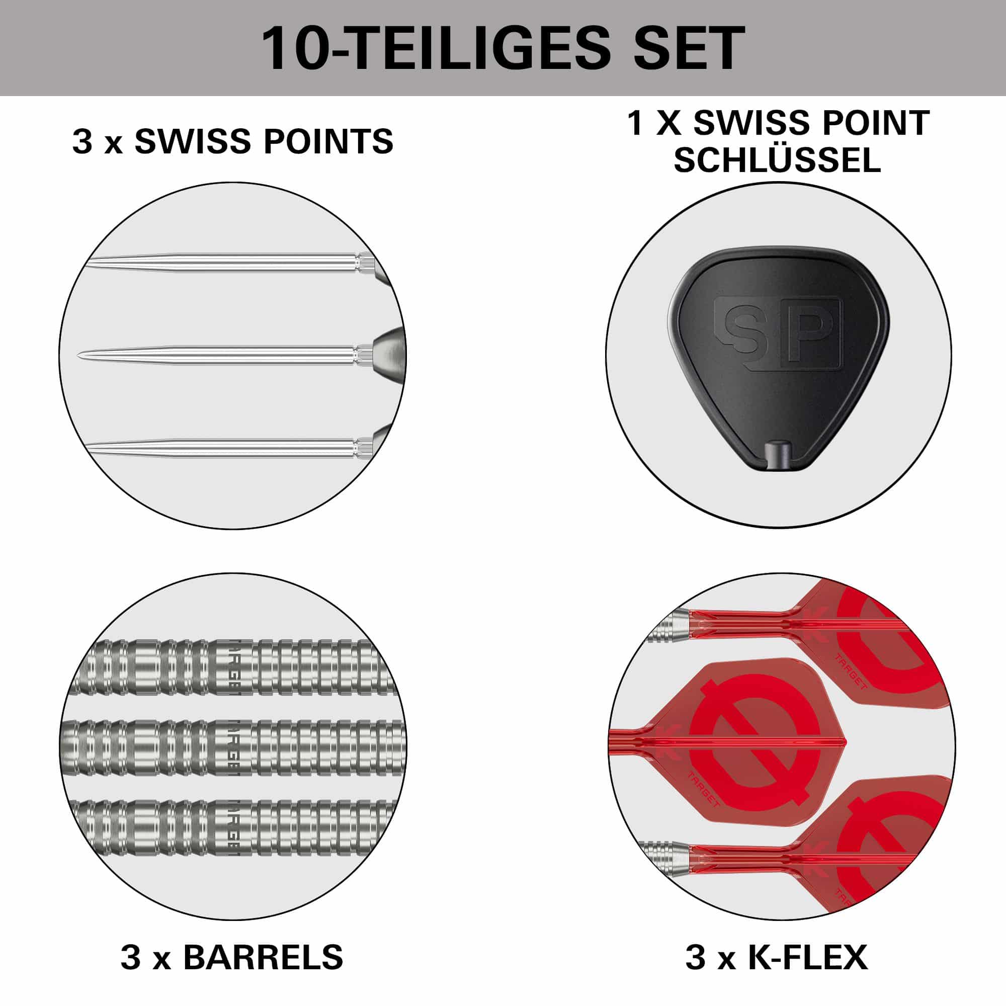 Targetgroep O 03 Swiss Points stalen dartpijlen