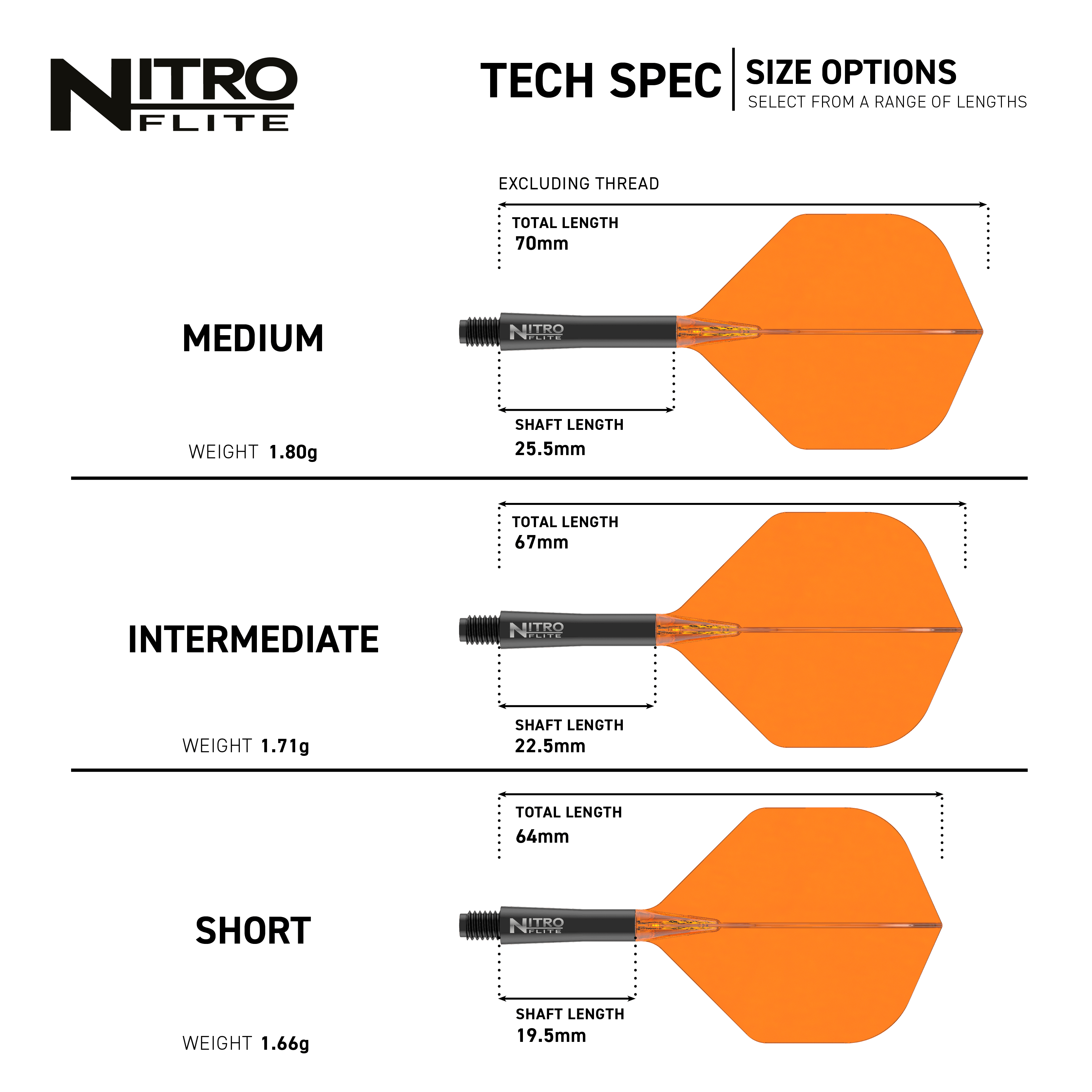 Red Dragon Nitroflite zwarte schacht oranje flights nr. 2 Hier sieht man den Red Dragon Nitroflite Black Shaft Orange Flights No2. Die Kombination aus schwarzem Schaft und orangen Flights ist deutlich zu erkennen.