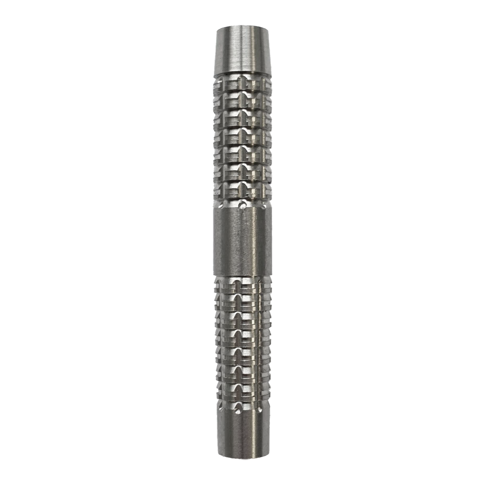 McDart SilverGrip Softdart Vaten - 20g Das Bild zeigt ein silbernes Dartbarrel mit einem strukturierten Griffmuster. Es handelt sich um das Produkt "McDart SilverGrip Softdart Barrels - 20g".