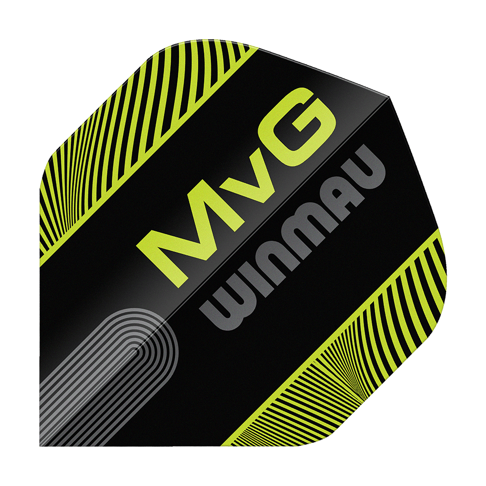 Winmau Prism Delta MvG Zwart Groen Tekst Nr. 2 Standaard Vluchten Das Set Winmau Prism Delta MvG Black Green Text No2 Standard Flights wird gezeigt. Die Flights bestechen durch ihr spezielles Design.