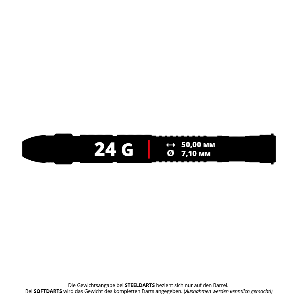 Gezeigt wird das Produkt Target Star Wars Luke Skywalker The Jedi Knight Light Saber Limited Edition Steeldarts - 24g. Die Steeldarts sind vom Lichtschwert von Luke Skywalker inspiriert.