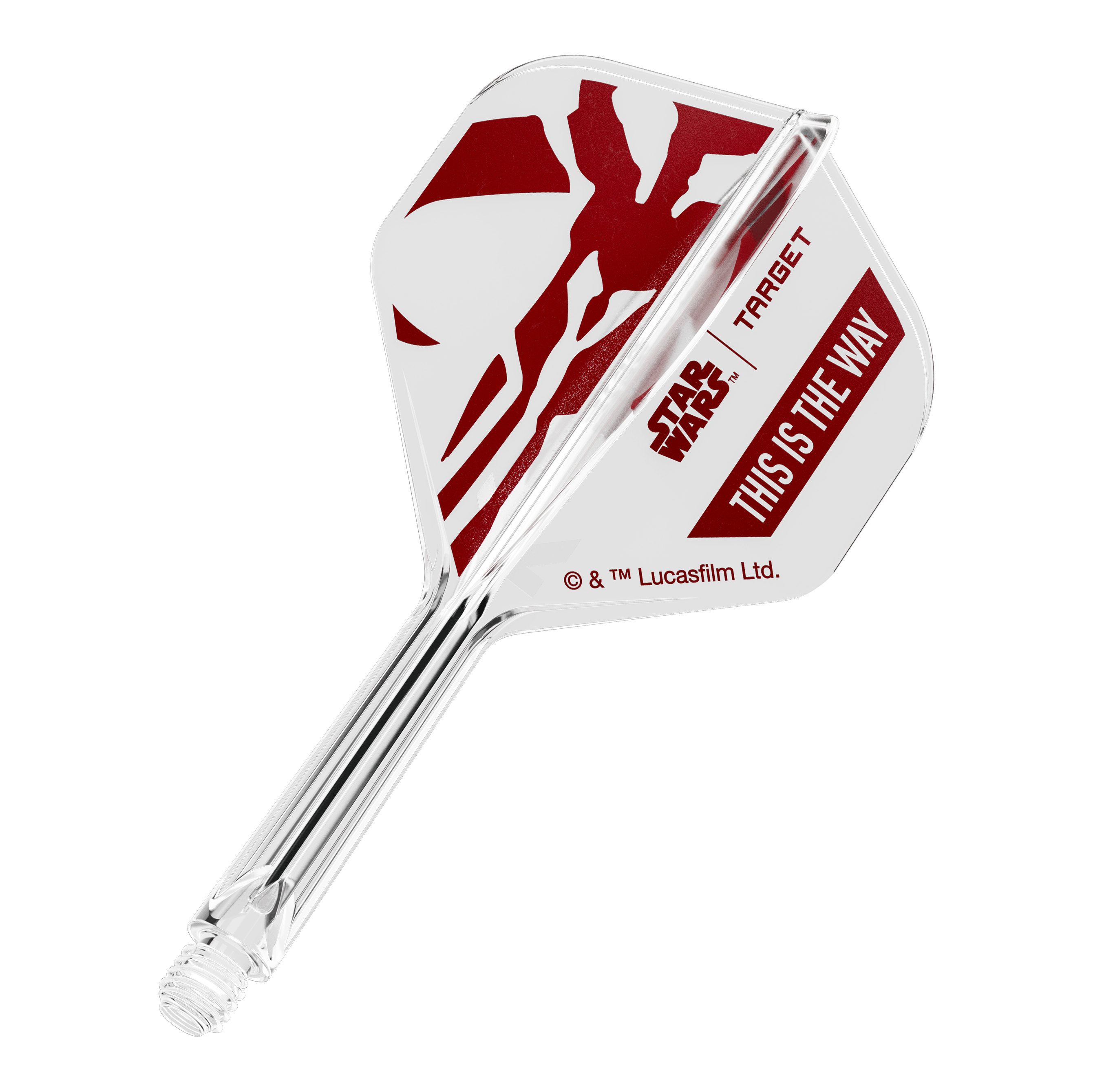 Target Star Wars K-Flex Set Mandalorian No2 Standaard Flights Abgebildet ist das Produkt mit dem Dateinamen 410621_Target_StarWars_K-Flex_ThisIsTheWay_No2_Standard_Flights_26mm_1b. Das Produkt steht im Zusammenhang mit Star Wars und der Phrase 'This is the Way'.