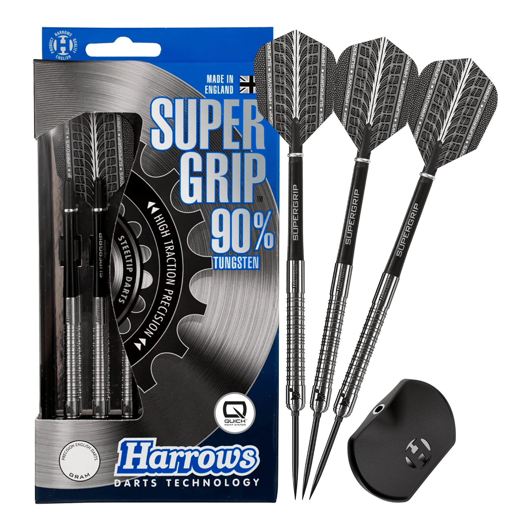 Harrows Supergrip 90 Quick Point stalen dartpijlen