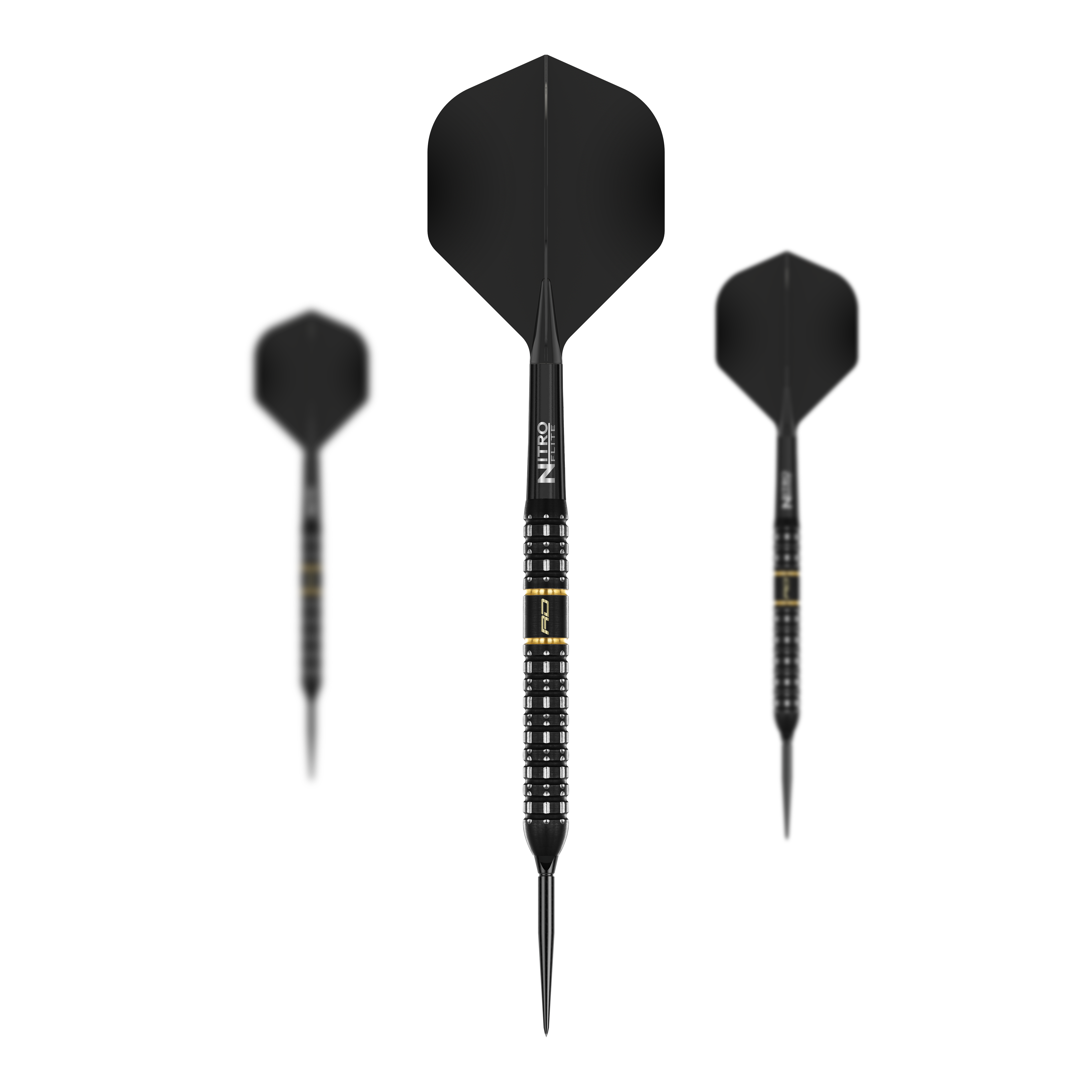 Hier sind die Red Dragon Ascend Parallel Switch Point Steeldarts als Set zu sehen. Mehrere Darts liegen nebeneinander und heben das Gesamtangebot hervor.
