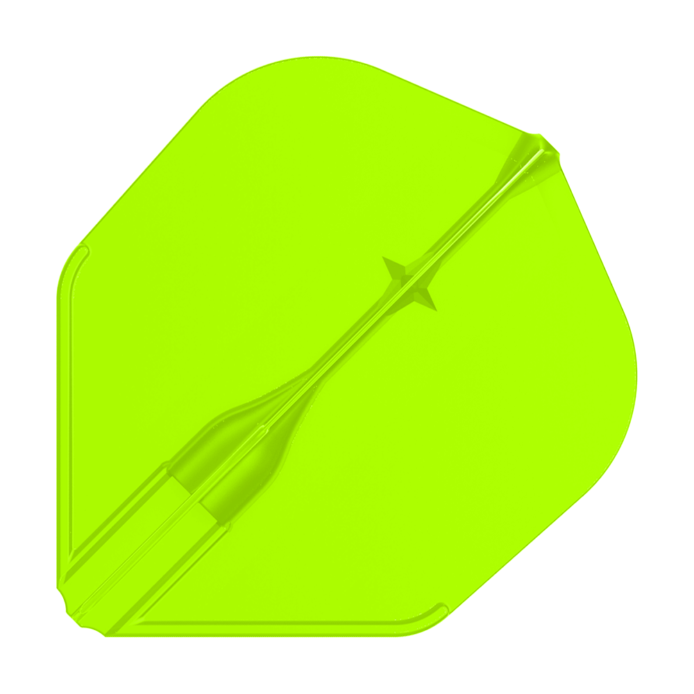 L-L-Style3EZ-vluchten Ein Dart-Flight mit gleichmäßiger, matter Fläche ist einzeln abgebildet. Die Flügelstruktur fällt auf.