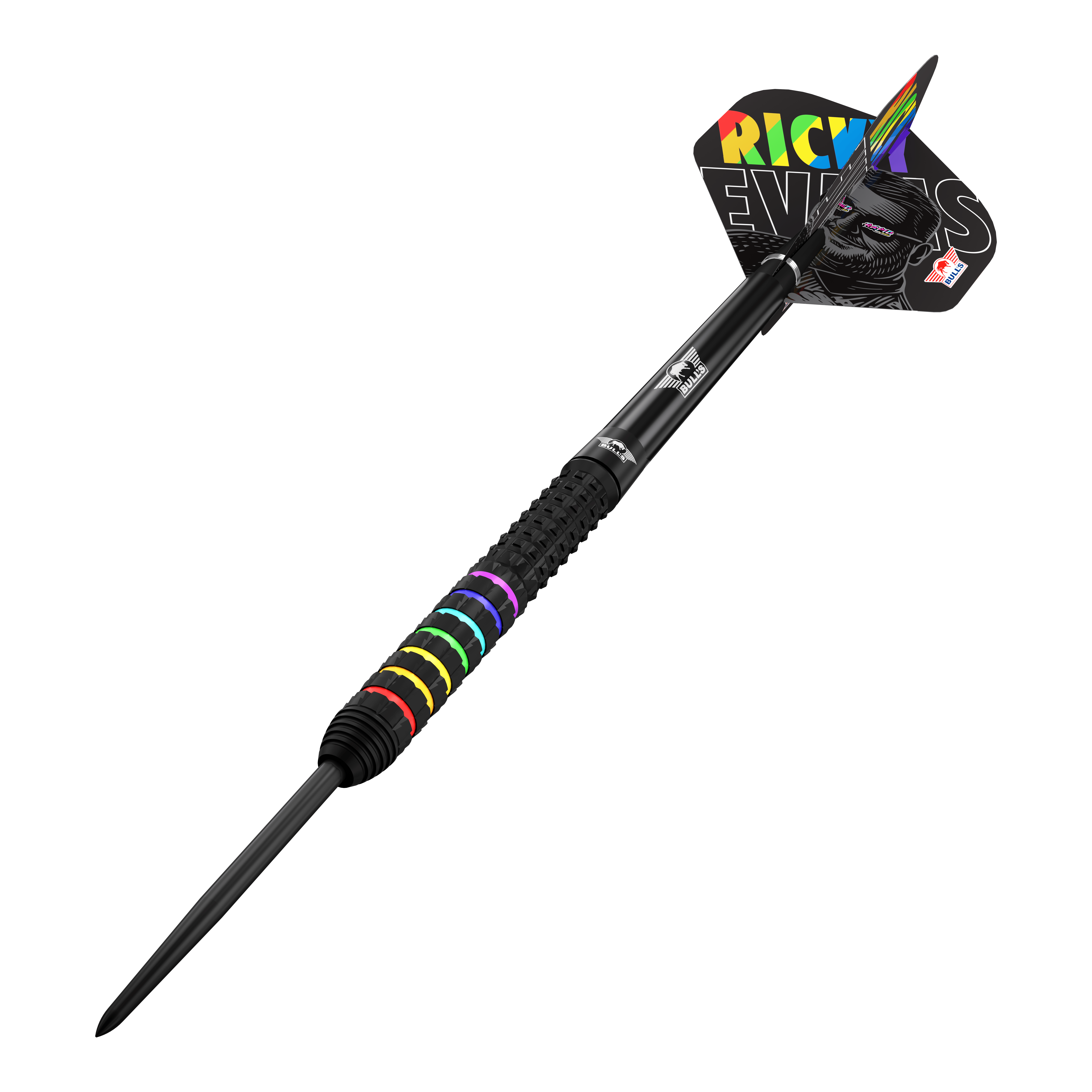 Bulls NL Ricky Evans Rapid 95 stalen dartpijlen Das Bild zeigt die Bulls NL Ricky Evans Rapid 95 Steeldarts mit 23 Gramm. Die Steeldarts haben ein stilvolles Design und sind für das Dartspiel geeignet.