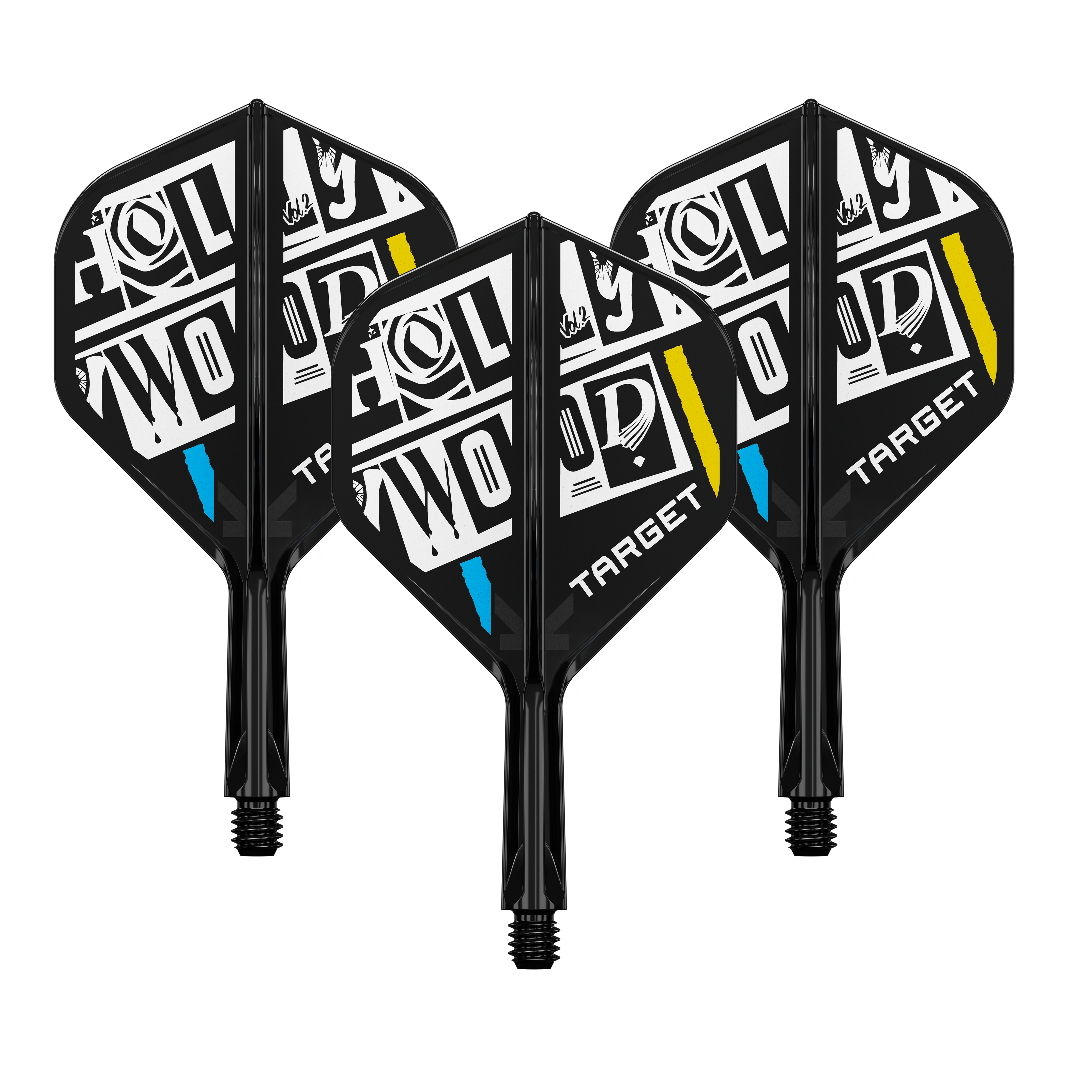 Target K-Flex Chris Dobey No2 Standaard Vluchtas Systeem Zu sehen ist ein Dart-Flight Set mit der Bezeichnung 'Target K-Flex Chris Dobey No2 Standard Flights 19mm 1Set'. Das Produkt eignet sich für den Austausch an Dartpfeilen.