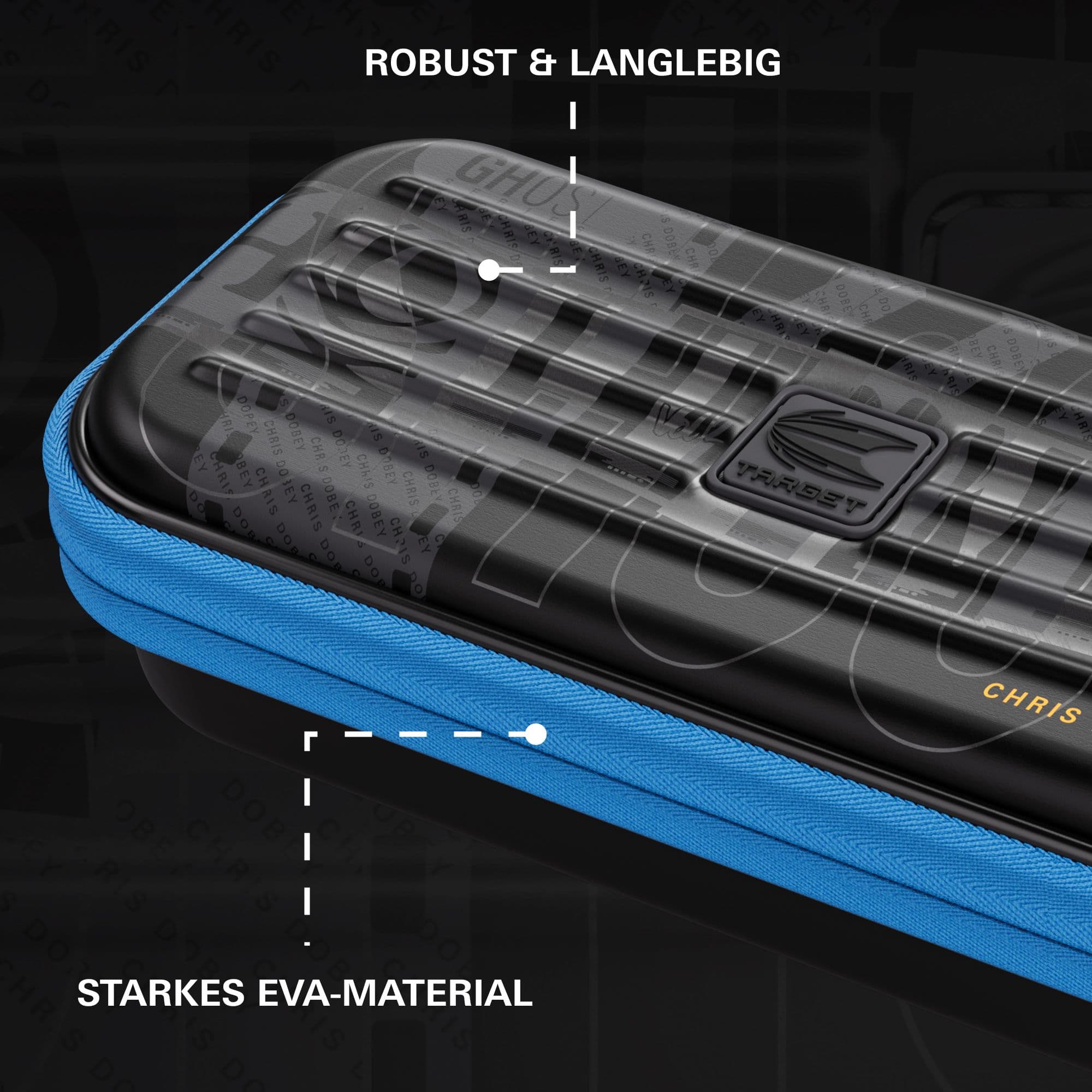 Takoma Ghost Series Chris Dobey dartkoffer Das Bild zeigt das Takoma Ghost Series Chris Dobey Dartcase. Es eignet sich ideal zum Aufbewahren und Transportieren von Darts.