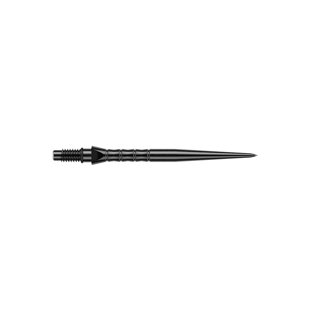 Winmau Switch Point Wave stalen dartpunten - zwart Abgebildet sind schwarze Steeldartspitzen mit einer Länge von 30 mm. Die Dartspitzen passen zu typischen Steeldartpfeilen.