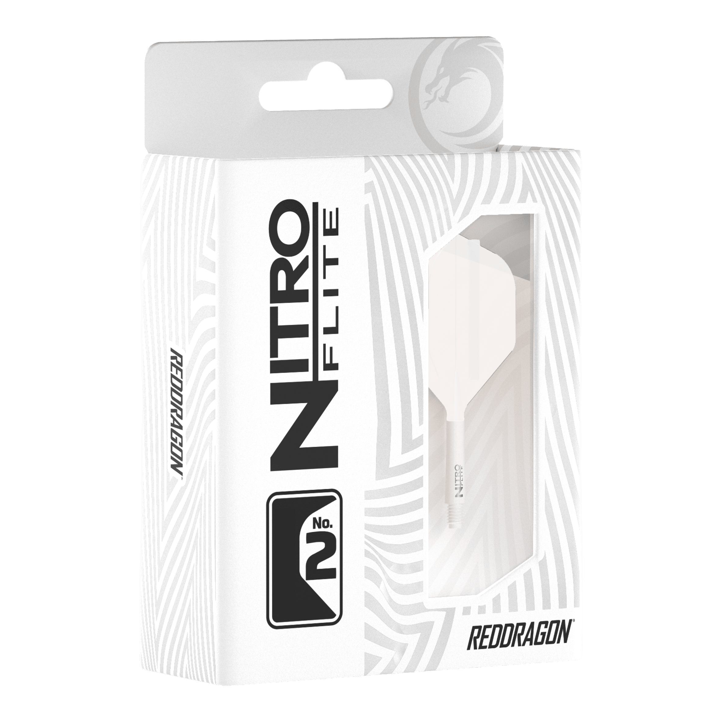 Red Dragon Nitroflite witte schacht, witte flights nr. 2 Hier sind die Red Dragon Nitroflite White Shaft White Flights No2 zu sehen. Sie sind für Dartpfeile gedacht und komplett in Weiß gestaltet.