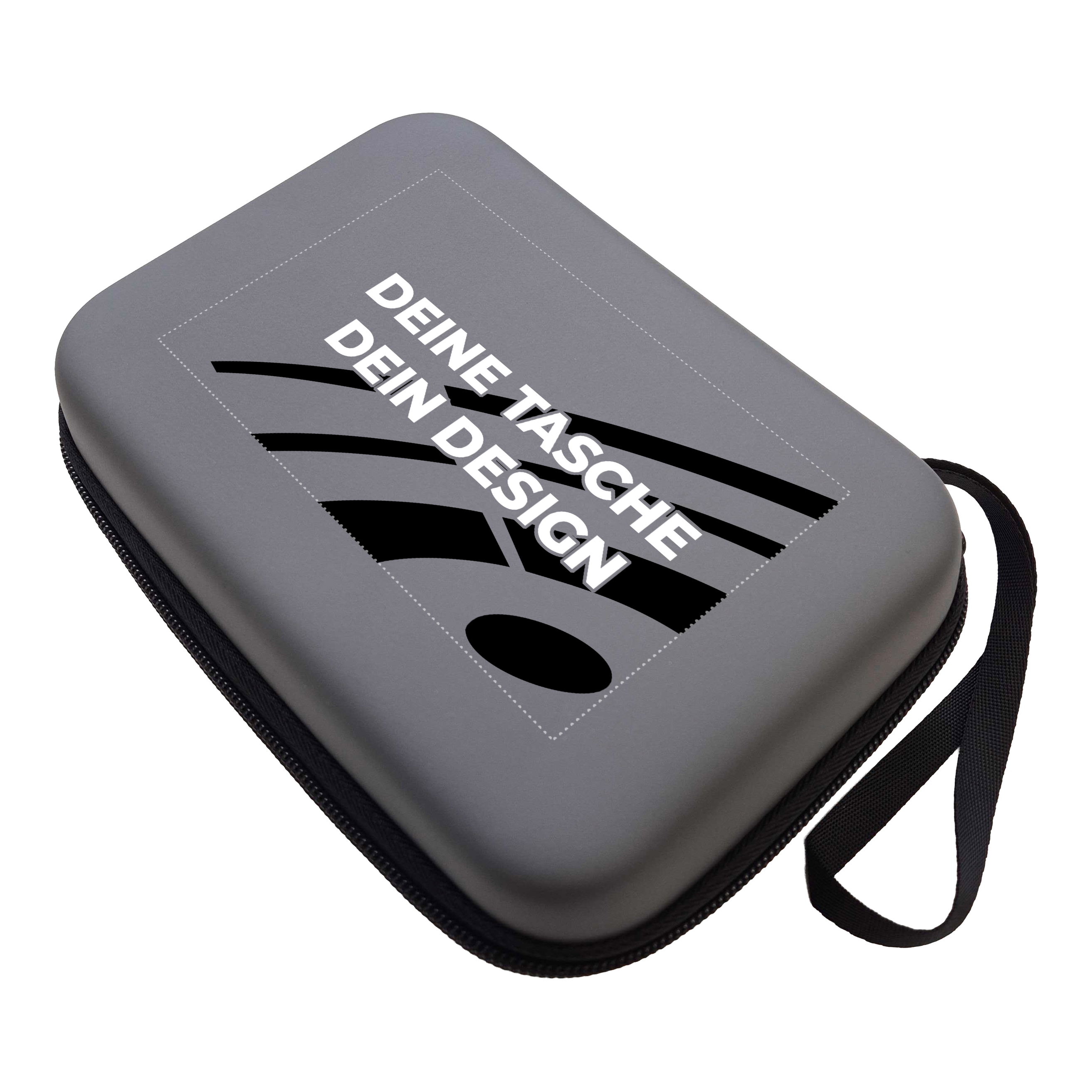 System-4 dartkoffer met jouw ontwerp Zu sehen ist ein McDart System4 Dartcase in Grau. Das Etui befindet sich in geschlossener Ansicht.