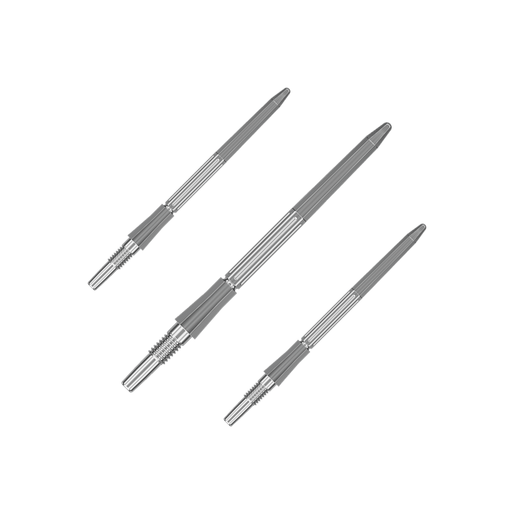 Target Elysian Archetype 43 Swiss Point stalen dartpijlpunten - zilver Auf dem Bild ist ein Set silberner Dartspitzen mit einer Länge von 35mm zu sehen. Die Dartspitzen passen zum Swiss Point System.