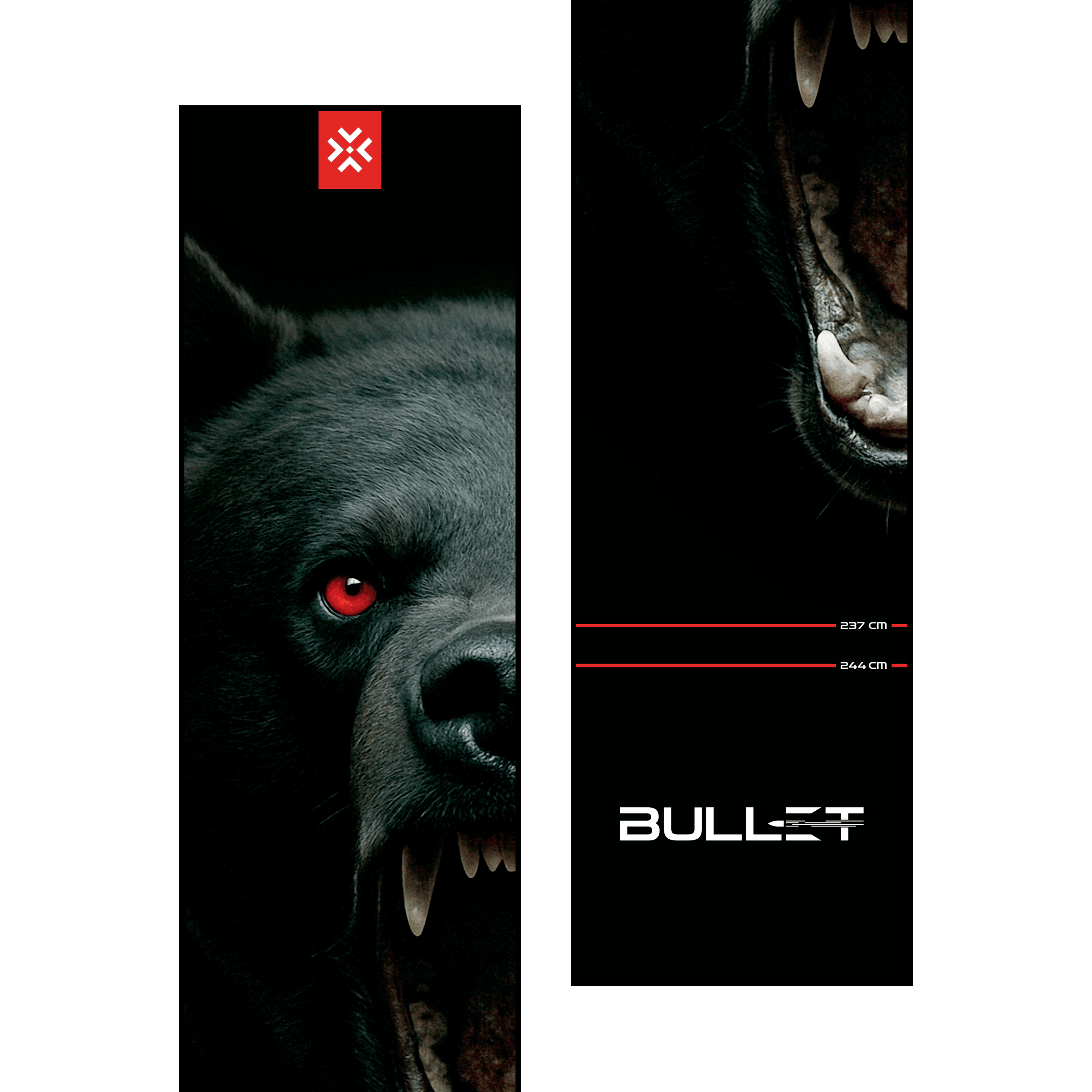 Die Bullet Shred Dartmatte ist auf dem Bild abgebildet. Diese Dartmatte schützt den Boden und markiert den Wurfbereich beim Dartspielen.