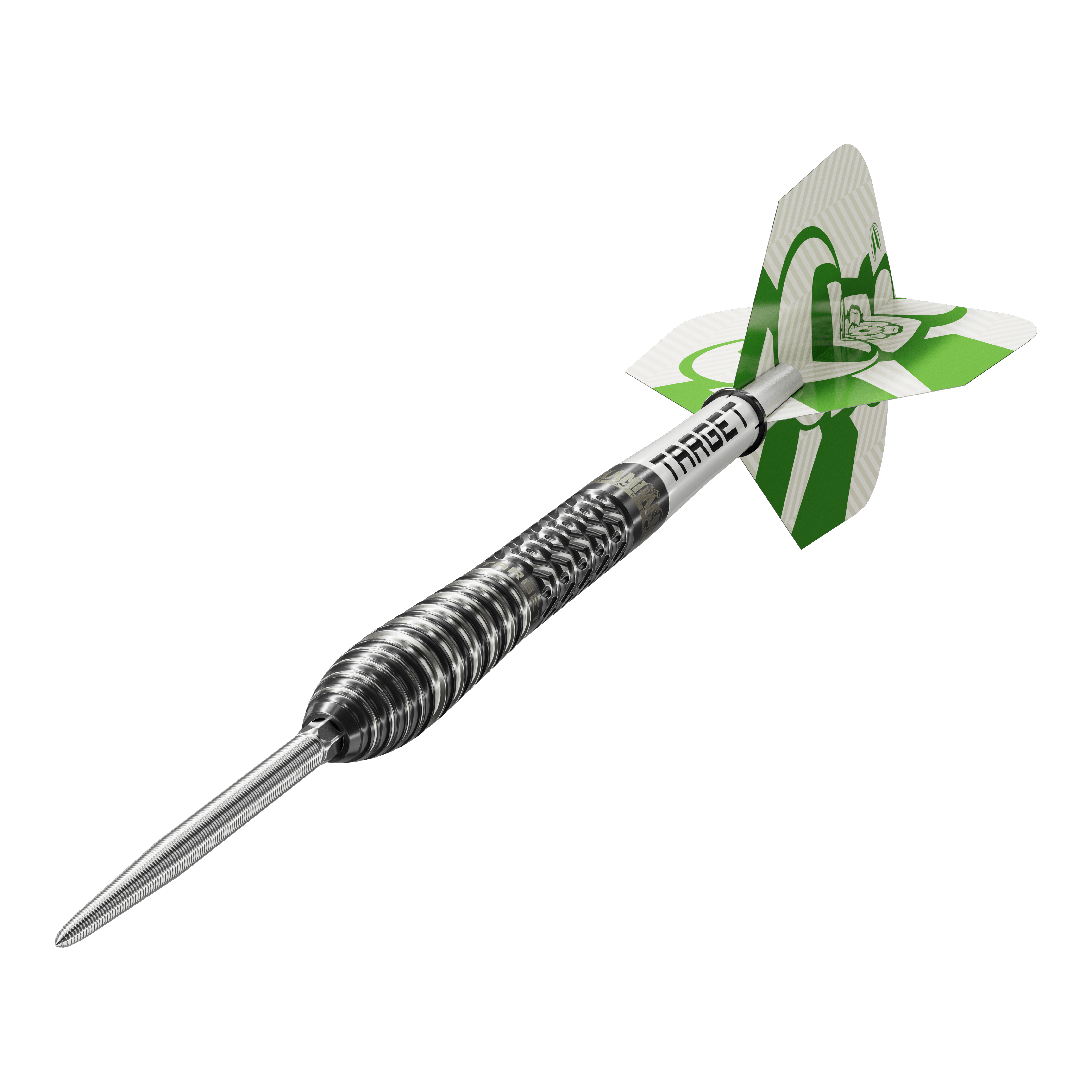 Target Charlie Manby Swiss Points stalen dartpijlen Die Target Charlie Manby Swiss Points Steeldarts sind auf diesem Bild zu sehen. Sie sind speziell für das Steeldartspiel entwickelt.