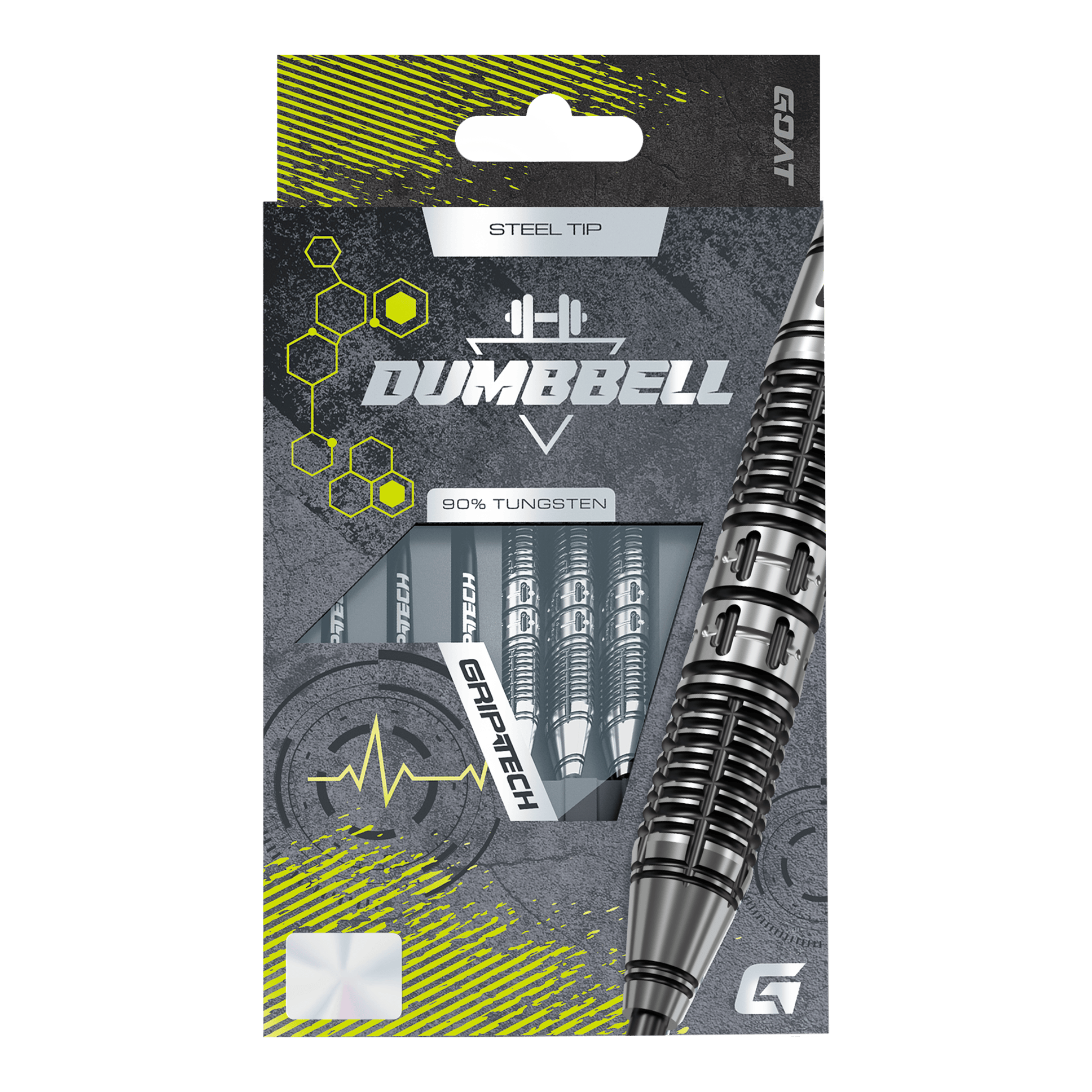 GOAT Halter Stalen Darts Hier sieht man die GOAT Dumbbell Steeldarts. Die Steeldarts besitzen ein unverwechselbares Aussehen.