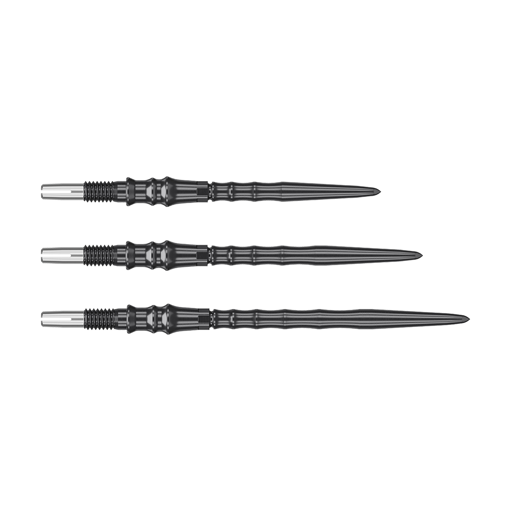 Target Japan Premium Swiss Point Steel Dartpunten - Zwart Das Bild zeigt die Target Japan Premium Swiss Point Steeldartspitzen in Schwarz. Die Spitzen sind robust und bieten einen sicheren Halt im Board.