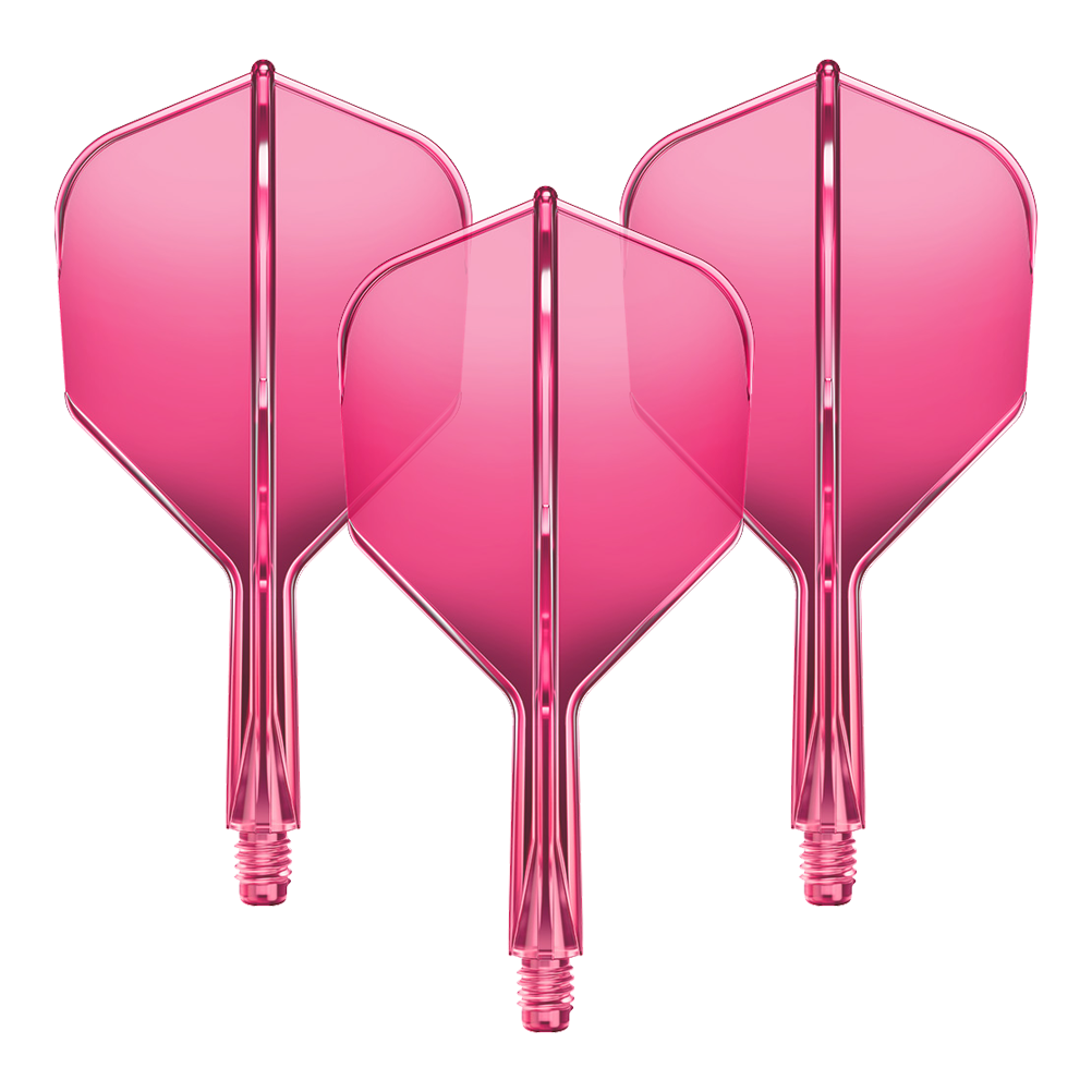 GOAT A1R No6 Flight Shaft System - Neonroze Abgebildet ist ein Flight-Shaft-System für Darts in Neonpink mit einer Länge von 19mm. Das Set gehört vermutlich zur GOAT A1R No6 Serie.