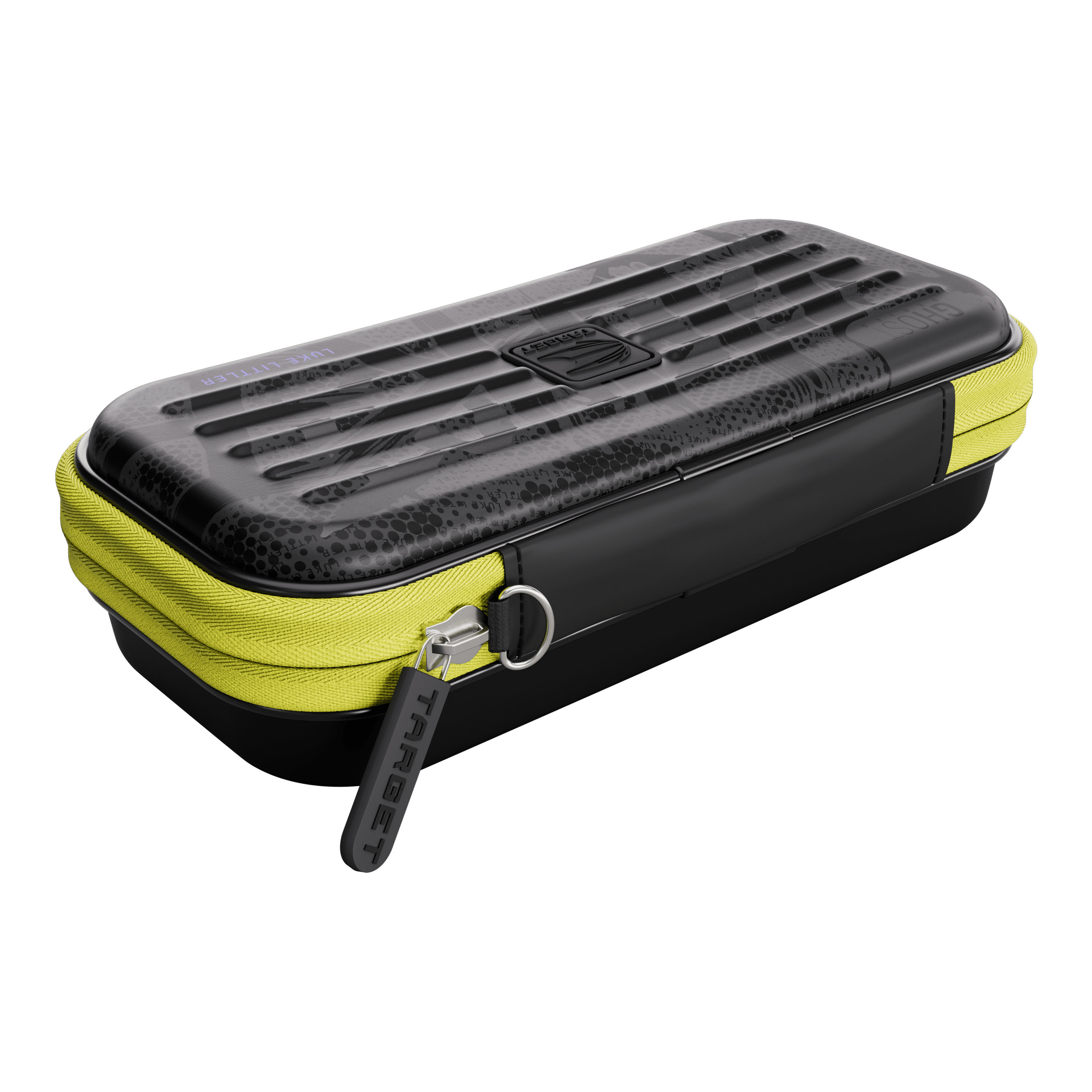 Takoma Ghost Series Luke Littler dartkoffer Auf dem Bild ist das Takoma Ghost Series Luke Littler Dartcase abgebildet. Diese Darttasche bietet sicheren Schutz für Dartpfeile.