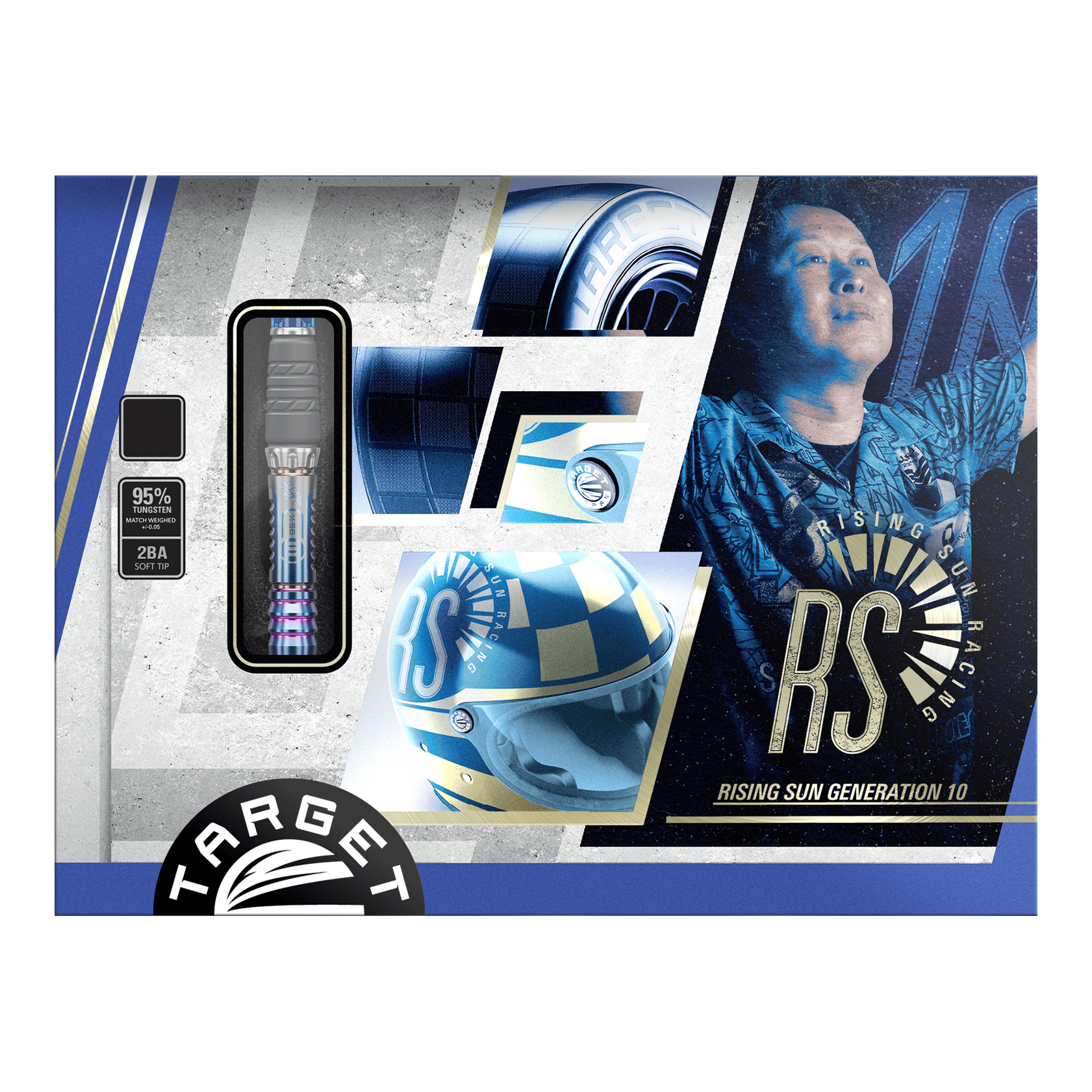Target Japan Rising Sun GEN10 zachte darts - 21,5 g Zu sehen ist das Produkt Target Japan Rising Sun GEN10 Softdarts - 21,5g. Das Design und die Materialien sind für Profis geeignet.
