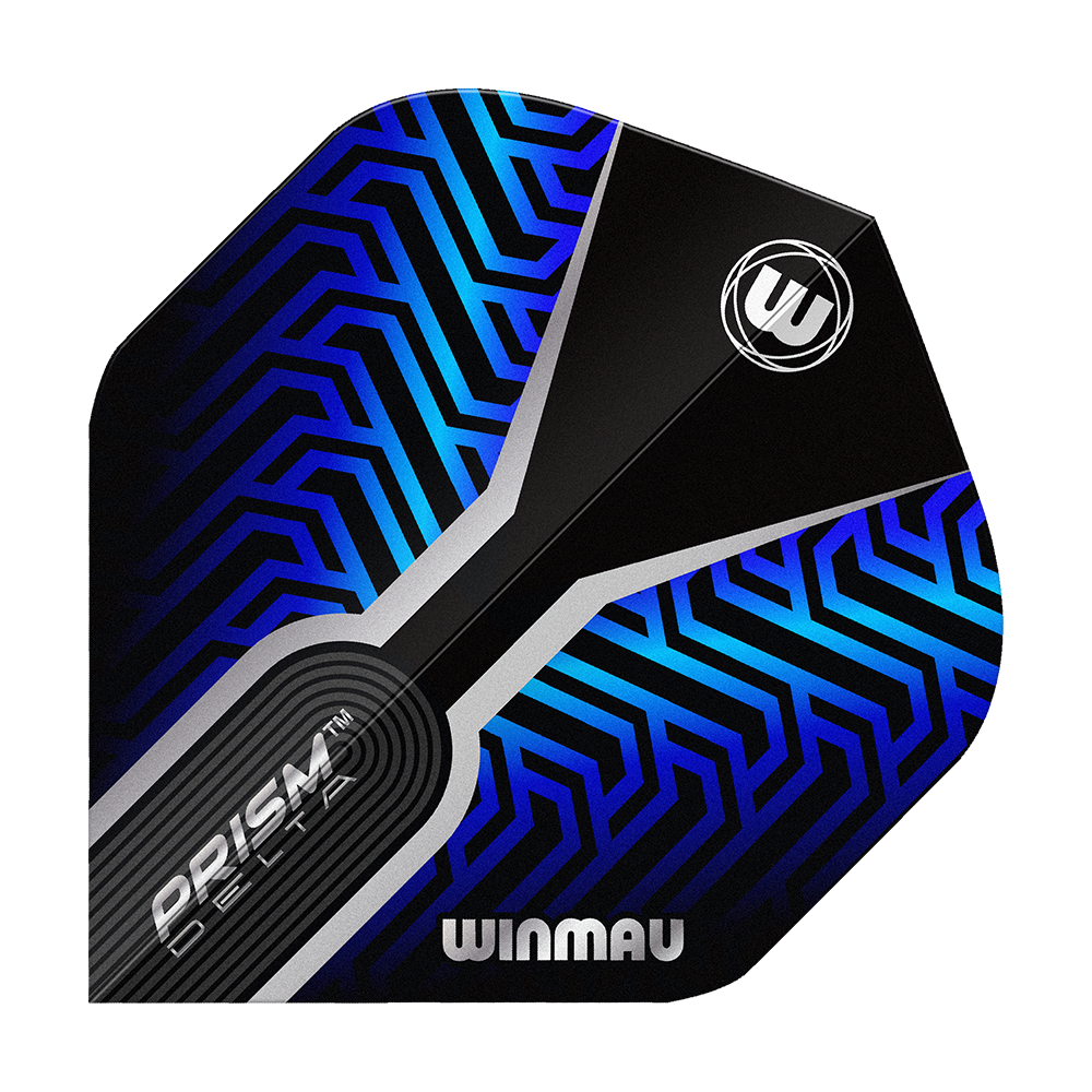 Winmau Prism Delta Blue No2 Standaardvluchten Hier zu sehen sind die Winmau Prism Delta Blue No2 Standard Flights. Die Dart Flights verfügen über ein auffälliges blau-schwarzes Muster.