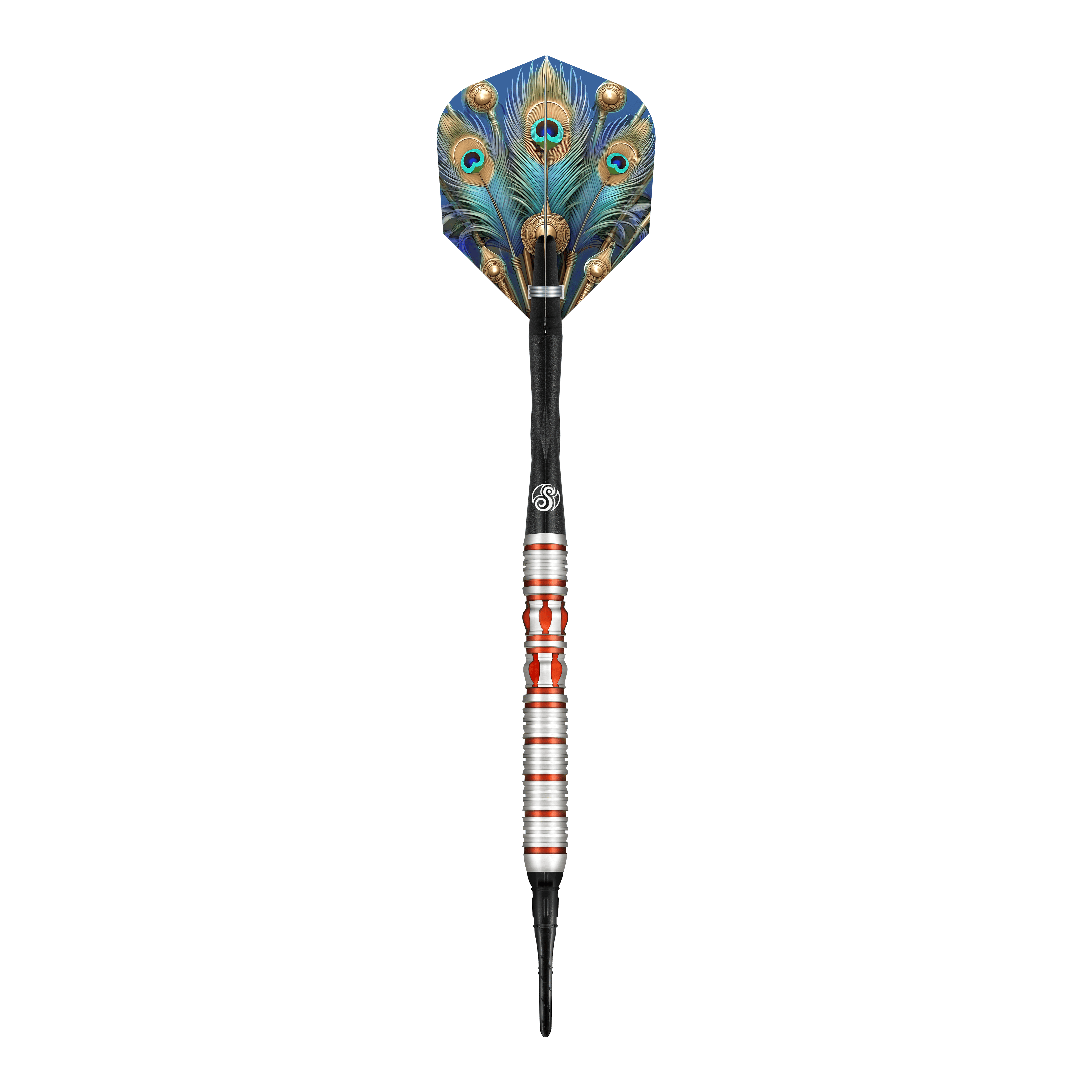 Shot Roman Empire Juno zachte darts Dies ist ein Softdart aus der Serie "Shot Roman Empire Juno". Er hat ein auffälliges Design mit bunten Farben und einem Flight im Pfauenfeder-Look.