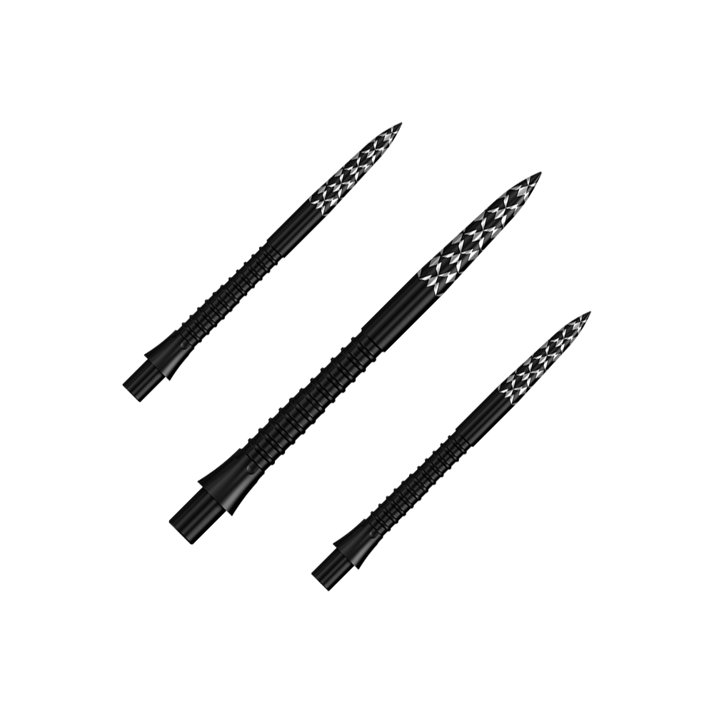 Mission Caliburn EVO dartpunten met GV-logo - Zwart Dieses Bild zeigt ein Set von Mission Caliburn EVO GV-Logo Steeldartspitzen in Schwarz, 32 mm. Die Dartspitzen sind für professionelle Dartspiele geeignet.