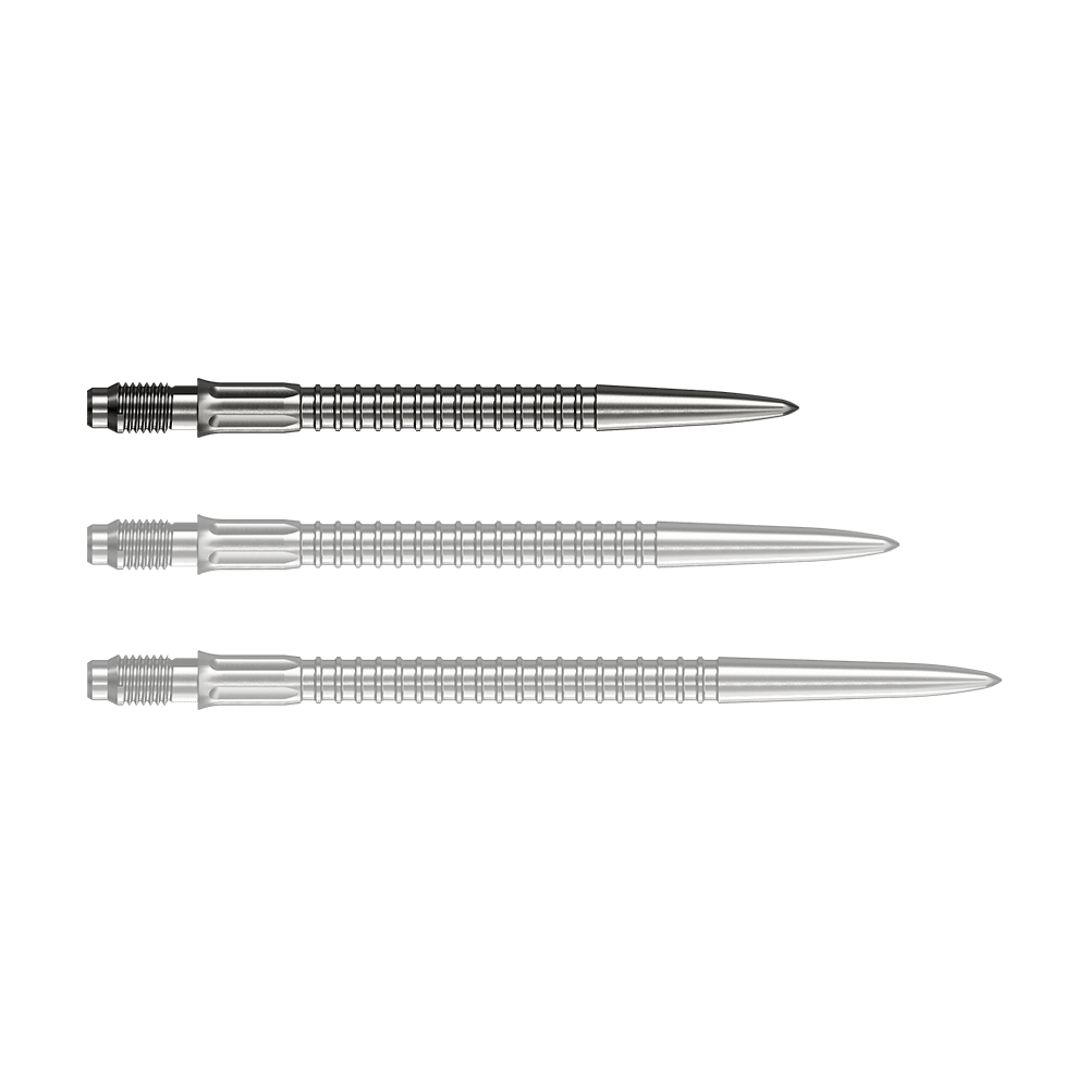 Mission R2.5 Rapid Point GV1 Dartpunten - Zilver Zu sehen sind Mission R25 Rapid Point GV1 Dartspitzen, silberfarben und 30mm lang. Die Spitzen sind für den Austausch an Darts geeignet.