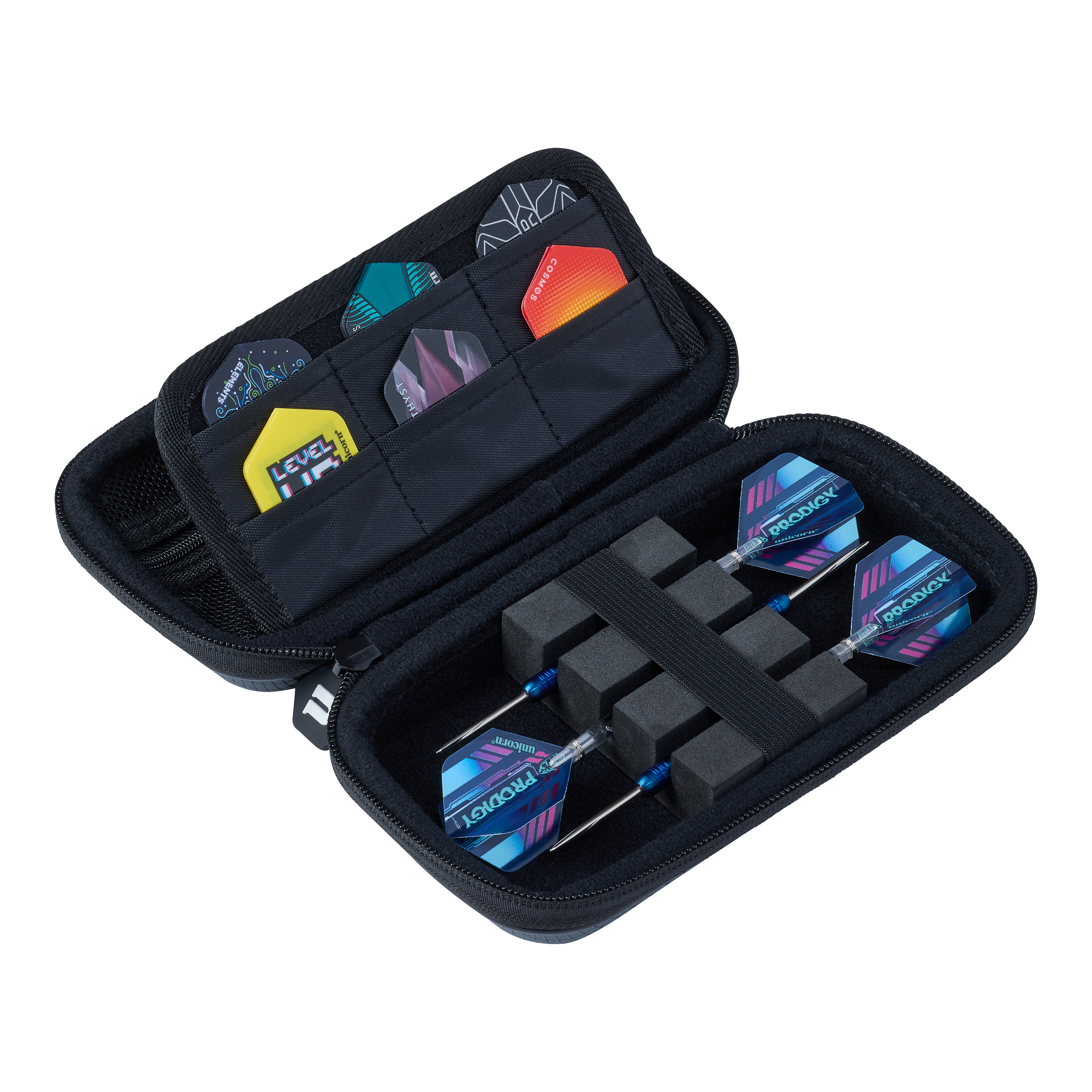 Zu sehen ist das Unicorn Vanguard Small Dartcase in Grau. Es eignet sich zur sicheren Aufbewahrung von Darts.