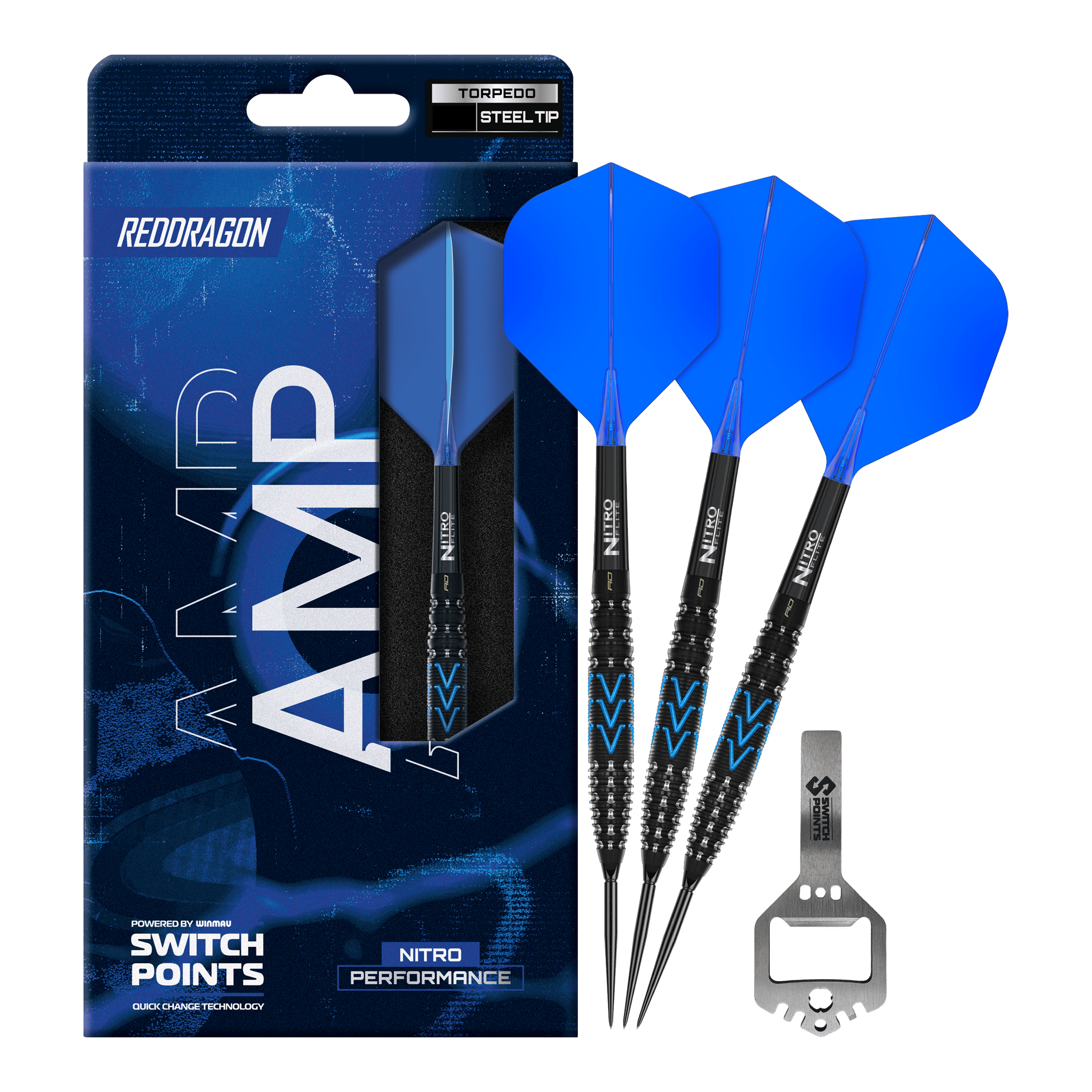 Red Dragon AMP Torpedo Switch Point stalen pijltjes Auf dem Foto sind die Red Dragon AMP Torpedo Switch Point Steeldarts vollständig abgebildet. Diese Steeldarts sind ideal für Dartspieler und bieten hohe Qualität.