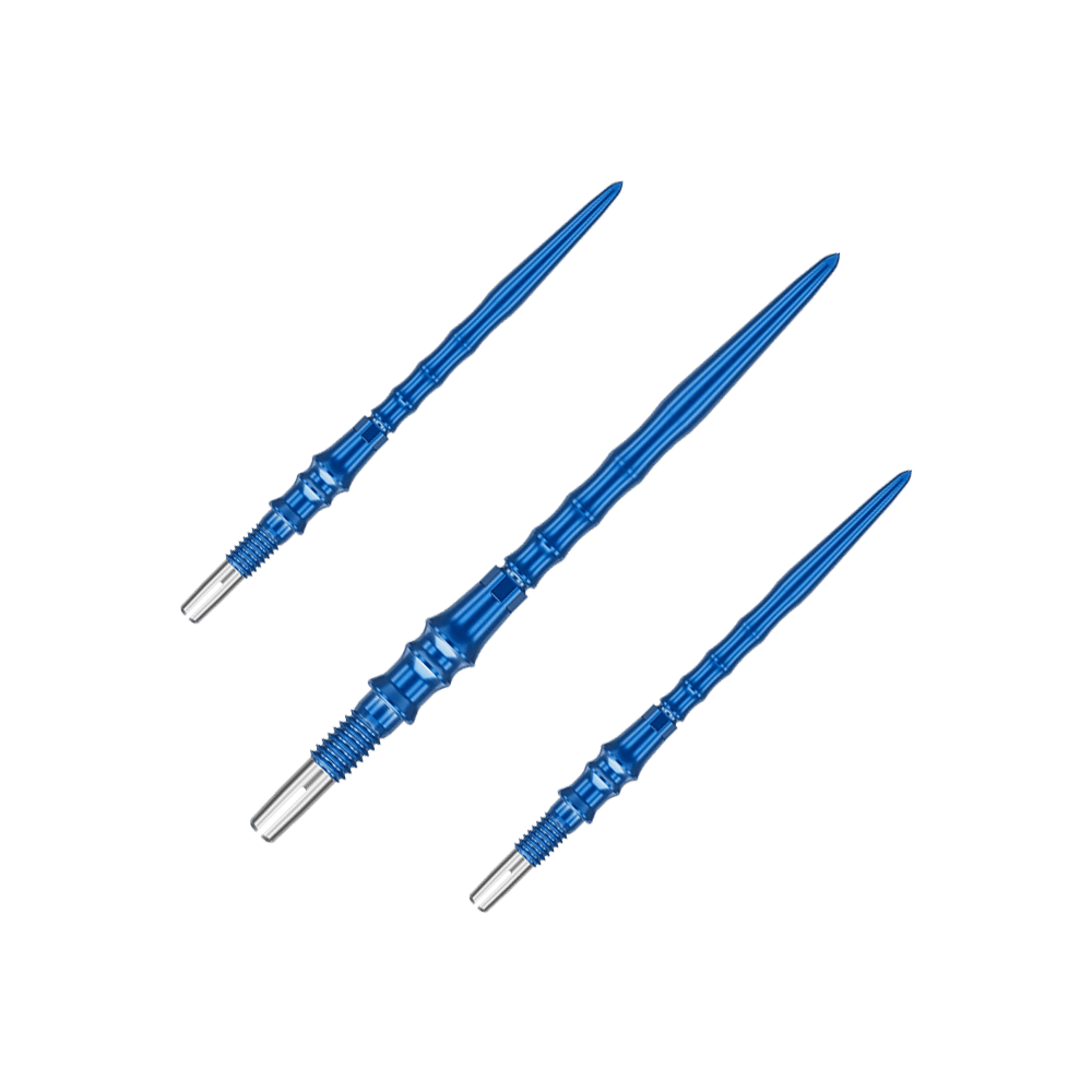 Hier ist ein Set aus blauen Dartspitzen abgebildet. Die Spitzen haben eine Länge von 35 mm.