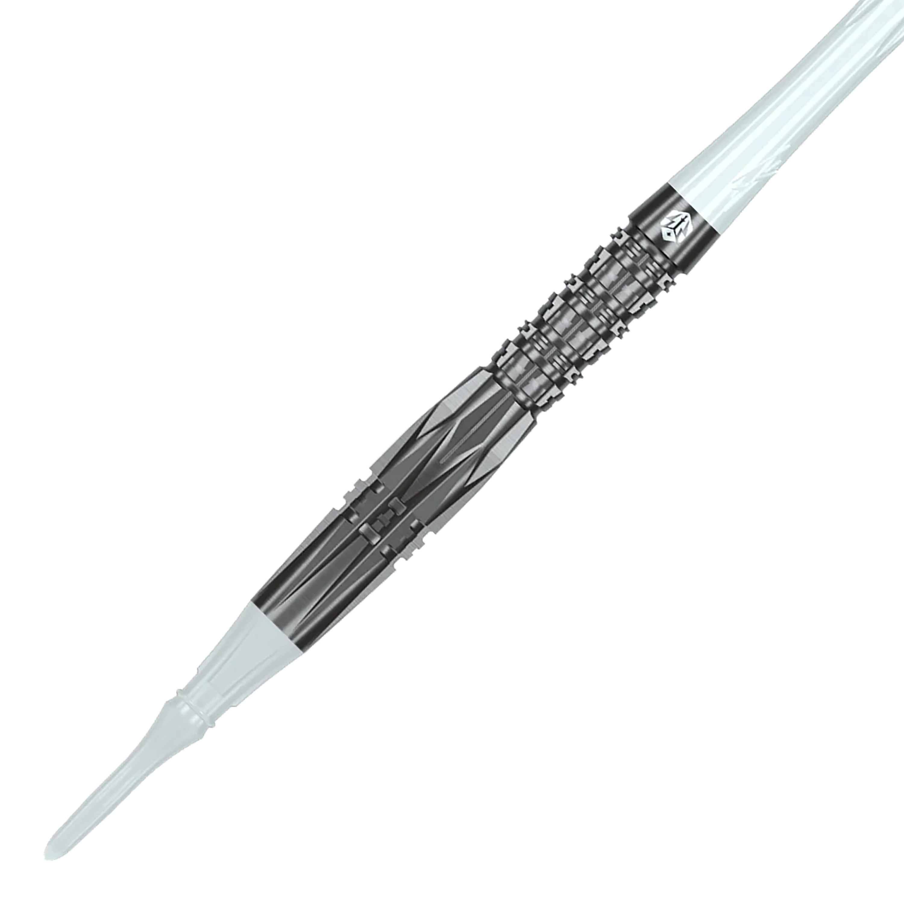 Caliburn Prisma P1 softdarts - 19 g Das Bild zeigt die Caliburn Prisma P1 Softdarts mit einem Gewicht von 19g. Es ist ein modernes Dartprodukt für Freizeit und Turniere.