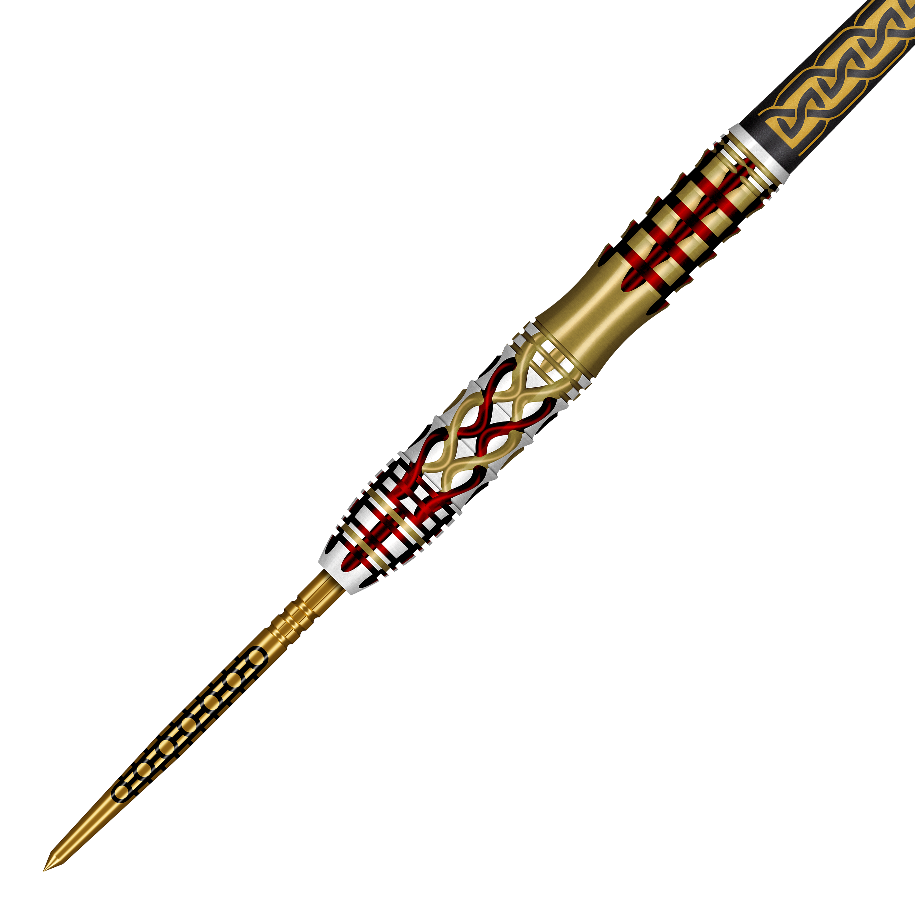 Shot Goths Alaric Turbo Point stalen dartpijlen - 23 g Auf dem Bild sind Shot Goths Alaric Turbo Point Steeldarts mit einem Gewicht von 23g zu sehen. Diese Darts sind ideal für den Einsatz am Steeldartboard.
