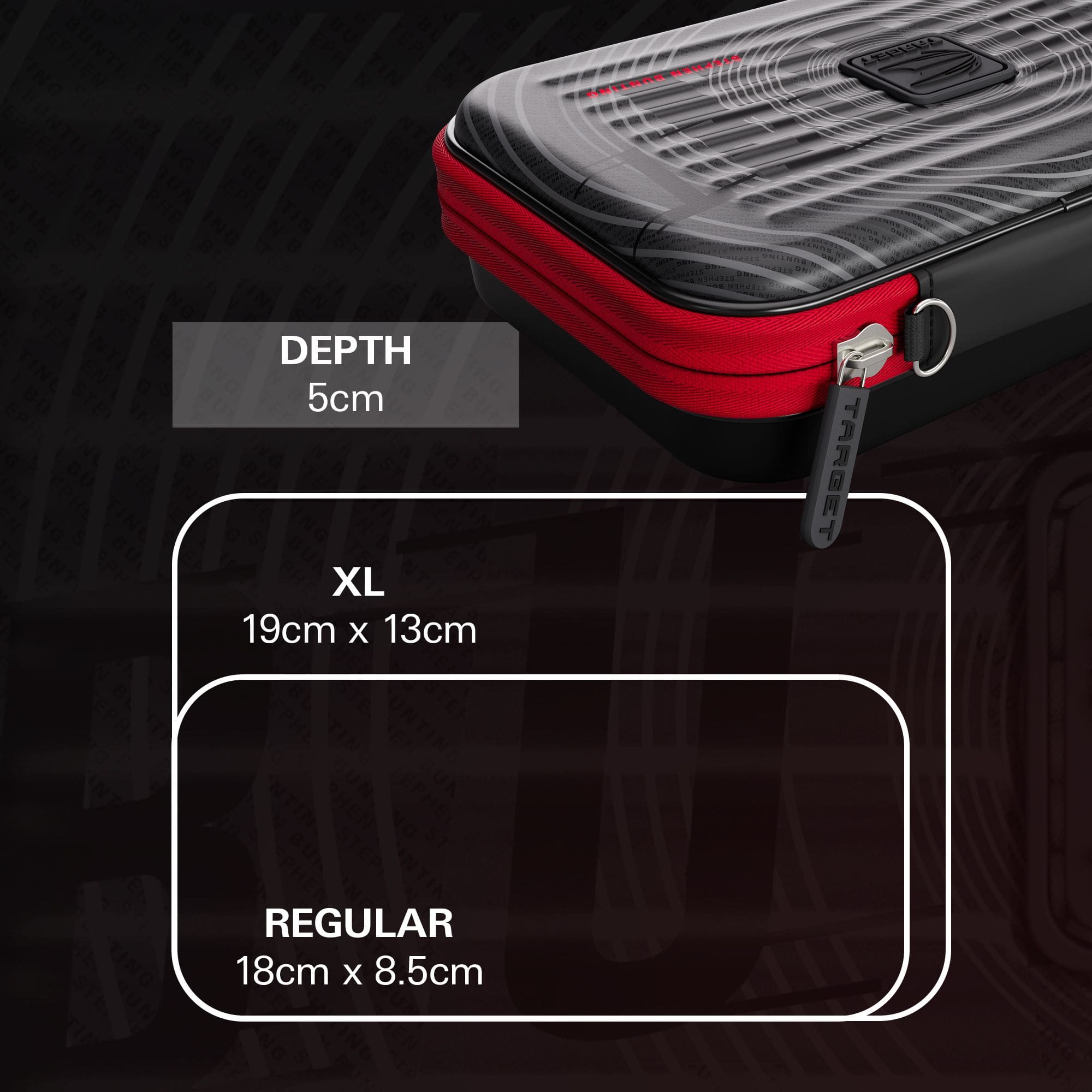 Takoma XL Ghost Series Stephen Bunting darthoesje Abgebildet ist das Takoma XL Ghost Series Stephen Bunting Dartcase. Die Darttasche ist dem professionellen Dartspieler Stephen Bunting gewidmet.