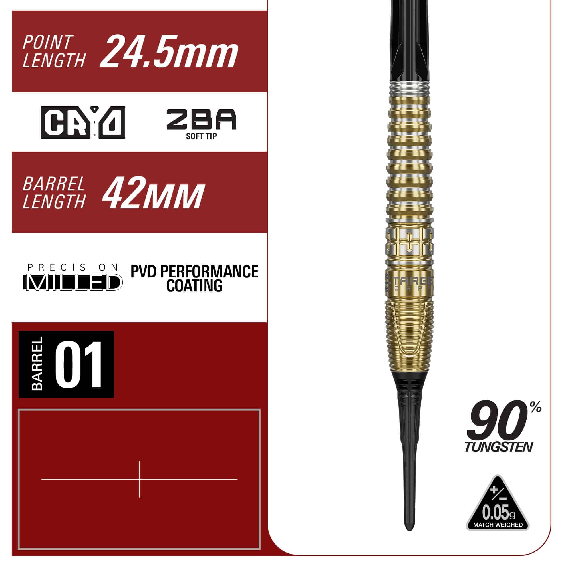 Target Japan Prime Series Harith Lim HotShot GEN3 Soft Darts - 18g Zu sehen sind die Target Japan Prime Series Harith Lim HotShot GEN3 Softdarts - 18g. Die Darts haben ein elegantes Design für präzises Werfen.