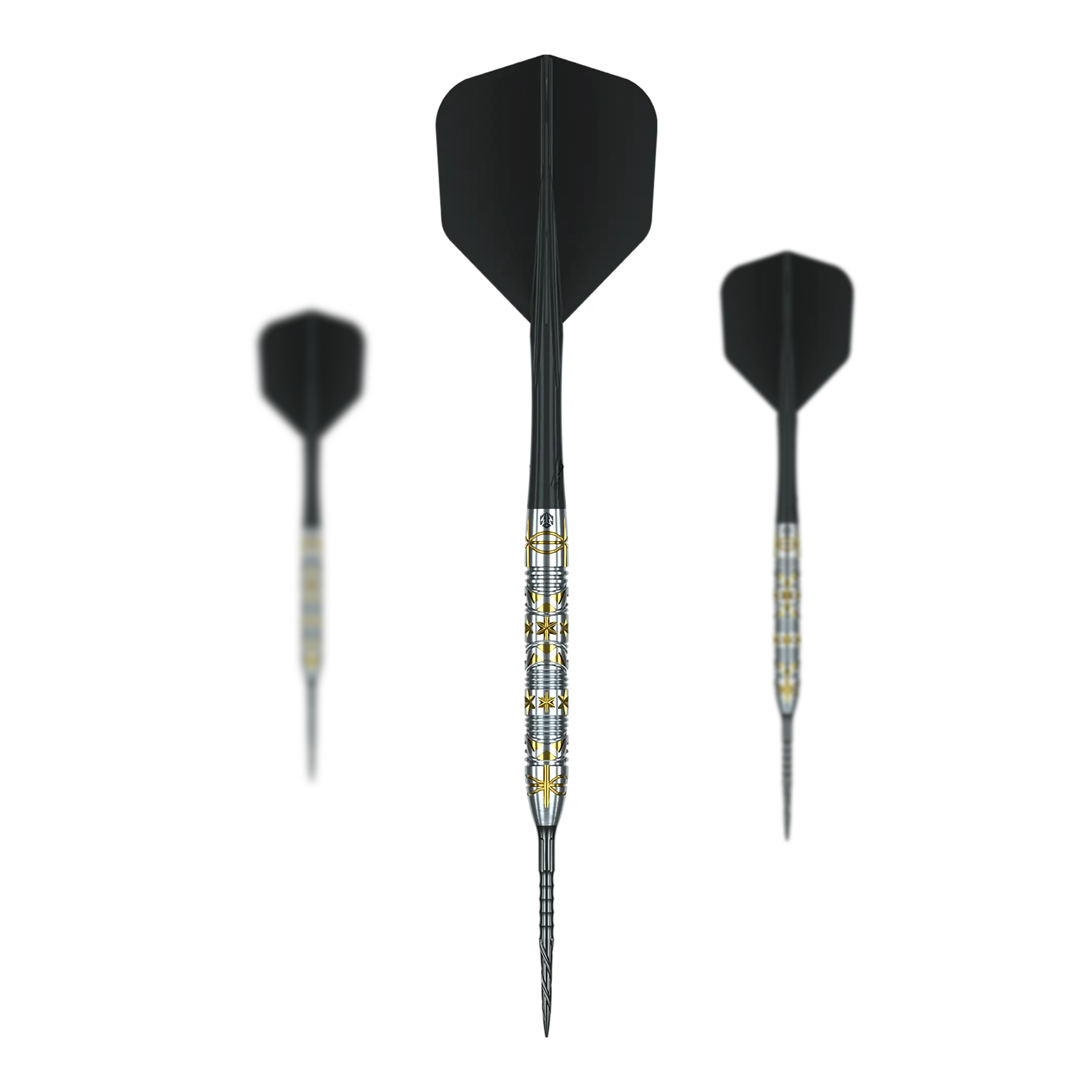 Caliburn Halo H1 stalen dartpijlen - 22,5 g Das Bild stellt ein Set der Caliburn Halo H1 Steeldarts mit 22,5 g dar. Das Set eignet sich für professionelle und Hobby-Dartspieler.