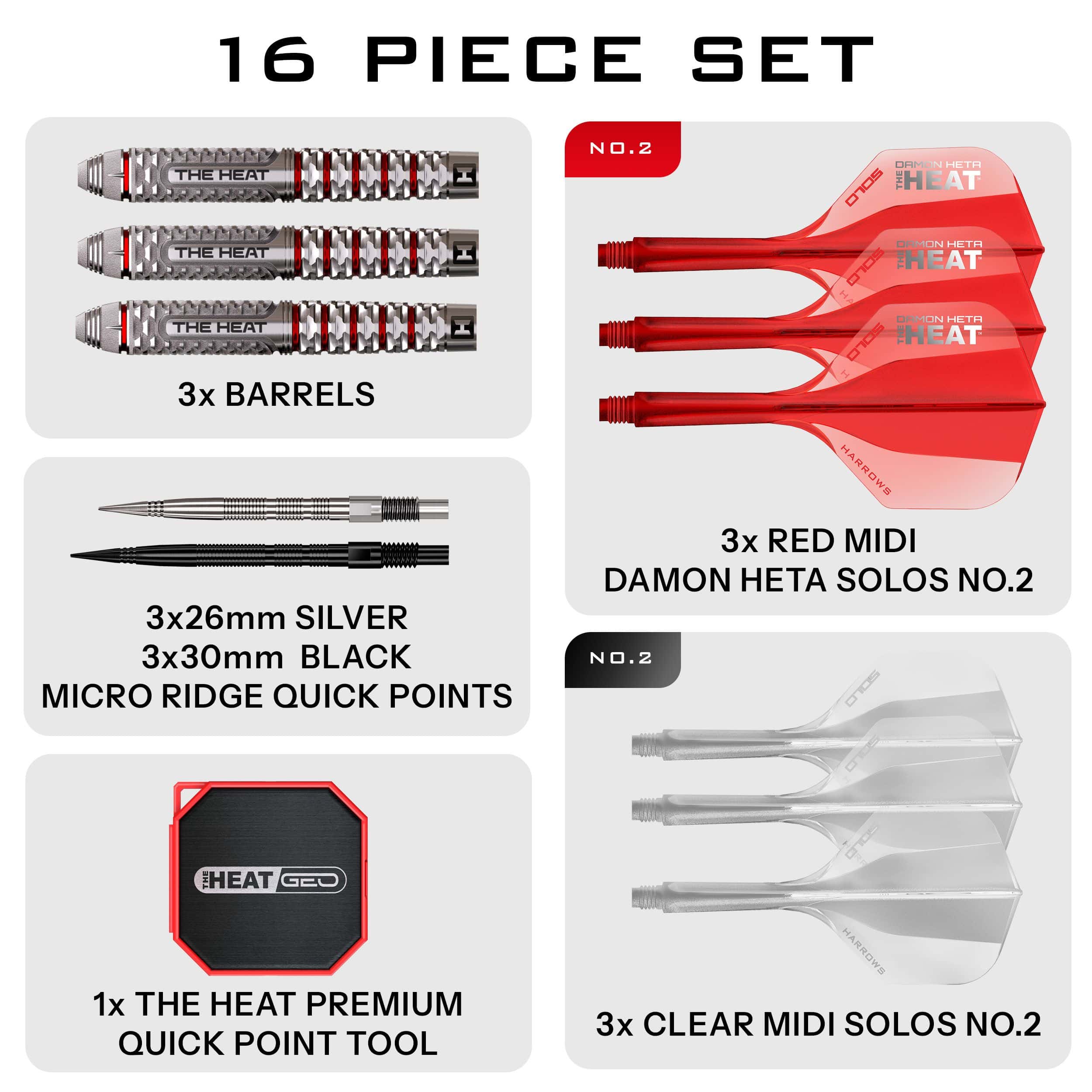 Harrows Damon Heta Geo Quick Point Steeldarts Ein Steeldart aus der Damon Heta GEO QuickPoint Serie. Der Dart ist in mehreren metallischen Tönen gehalten.
